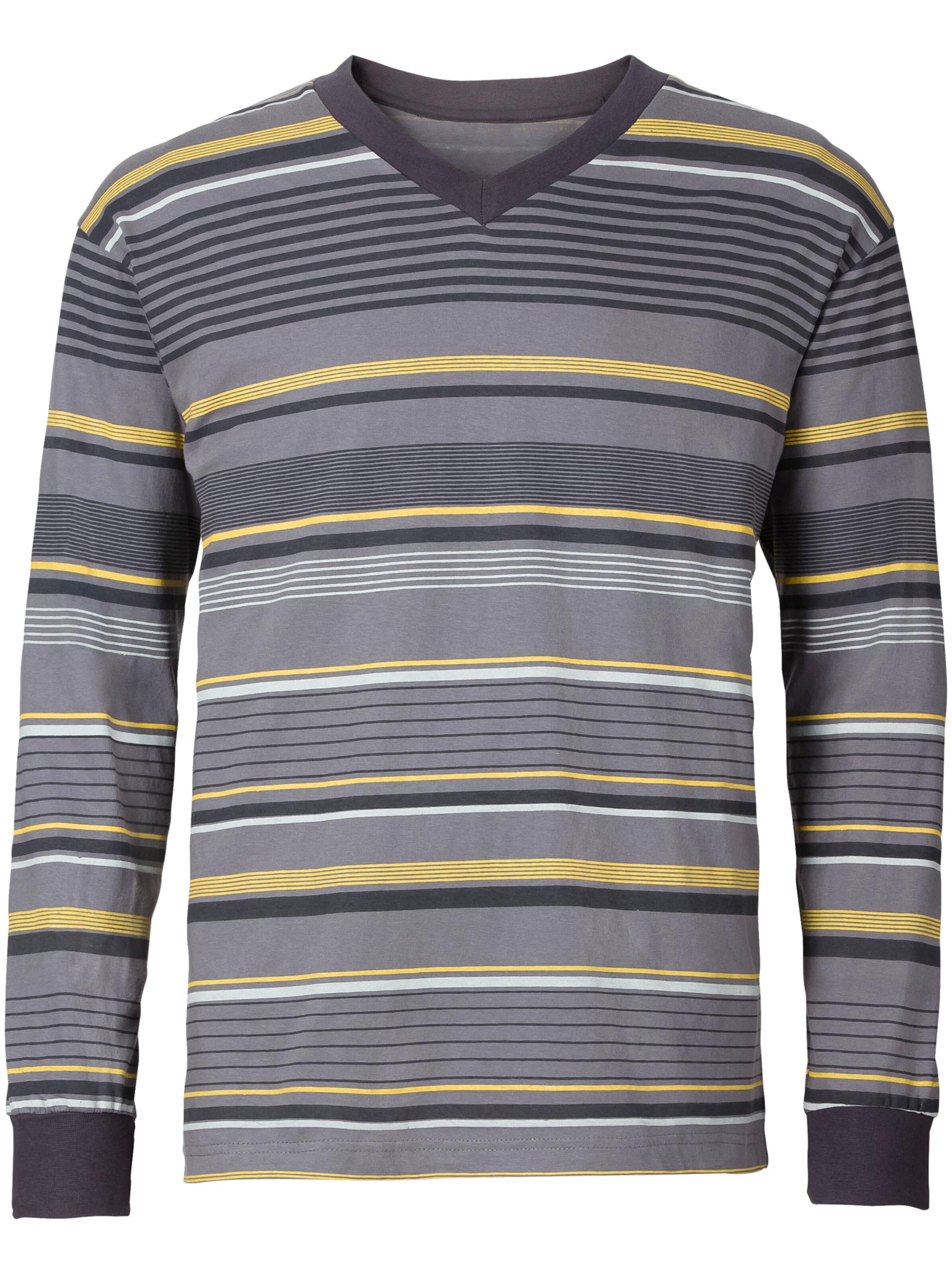 Top Ten Schlafanzug - anthrazit-geringelt