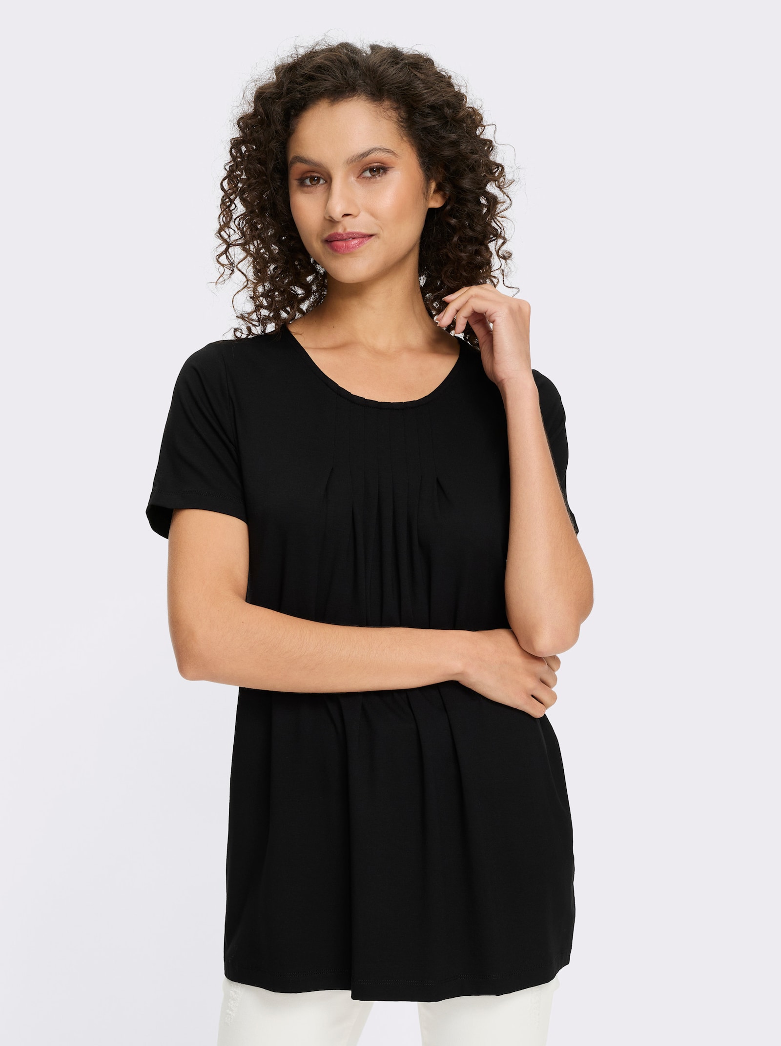 heine T-Shirt in A-Form - schwarz