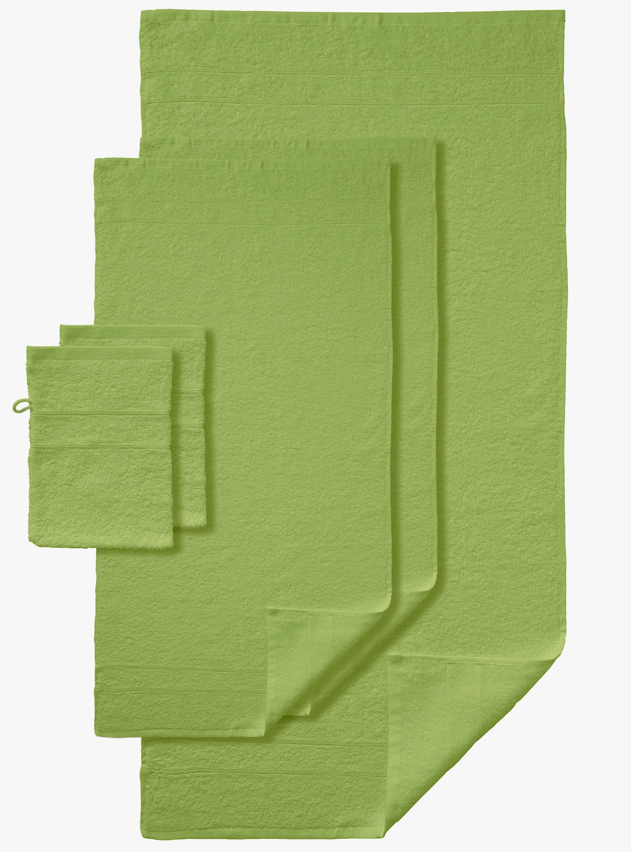 wäschepur Lot économique de 5 serviettes éponge - vert kiwi
