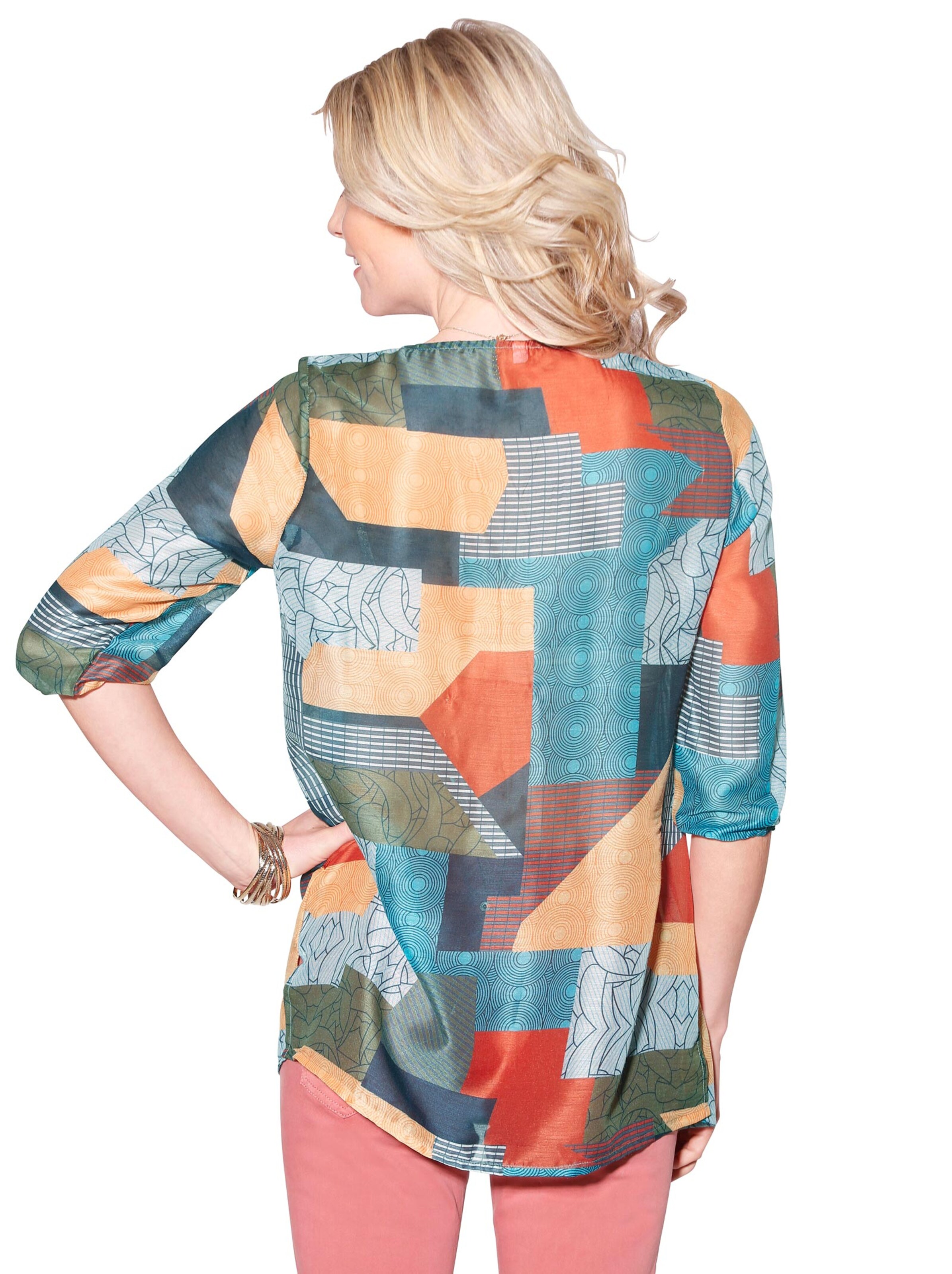 Longbluse - bunt-bedruckt