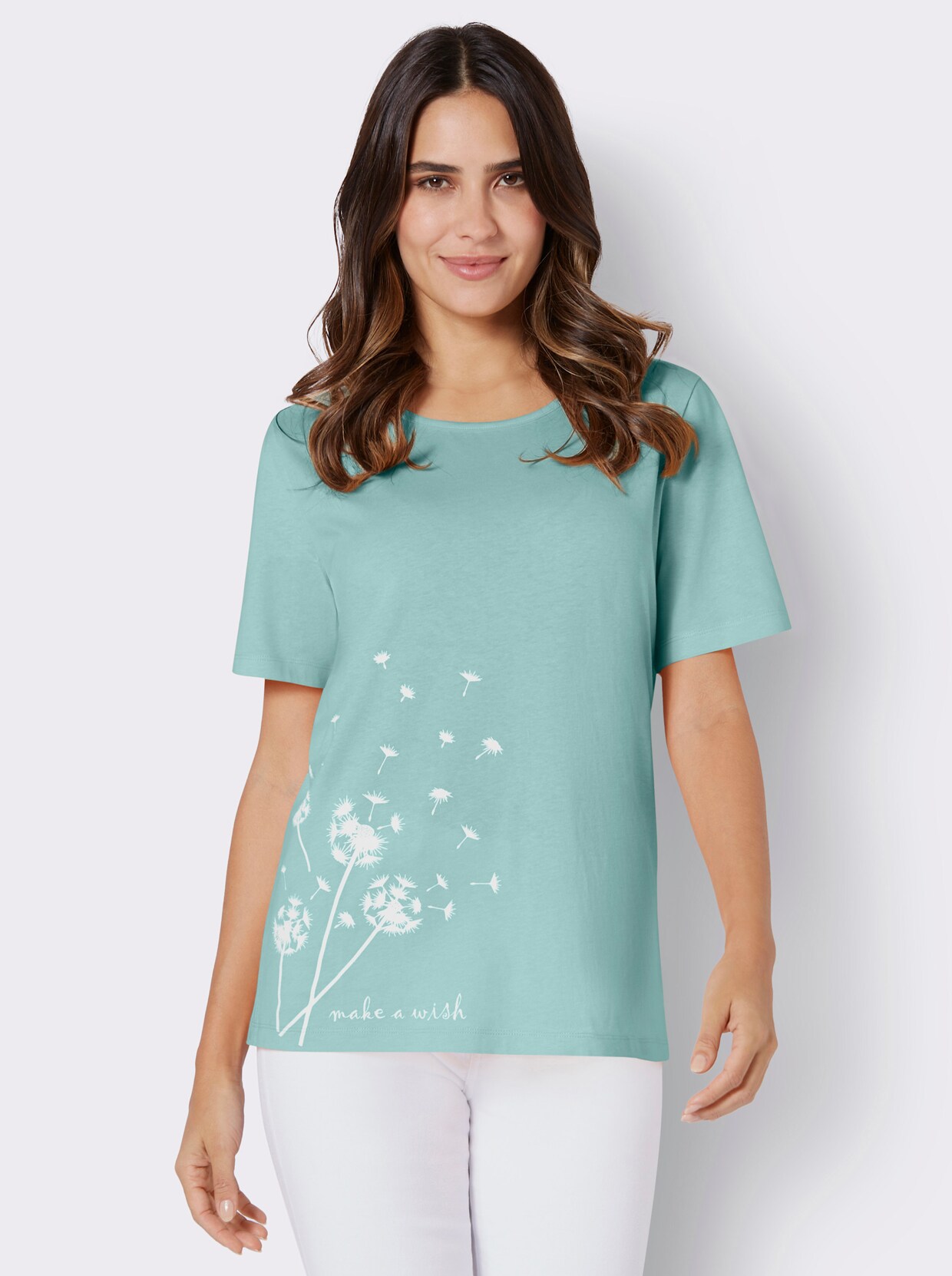 Shirt met korte mouwen - mint/wit