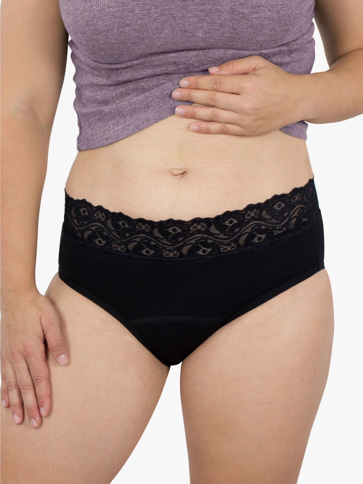 Kanten hygiëneslip - zwart