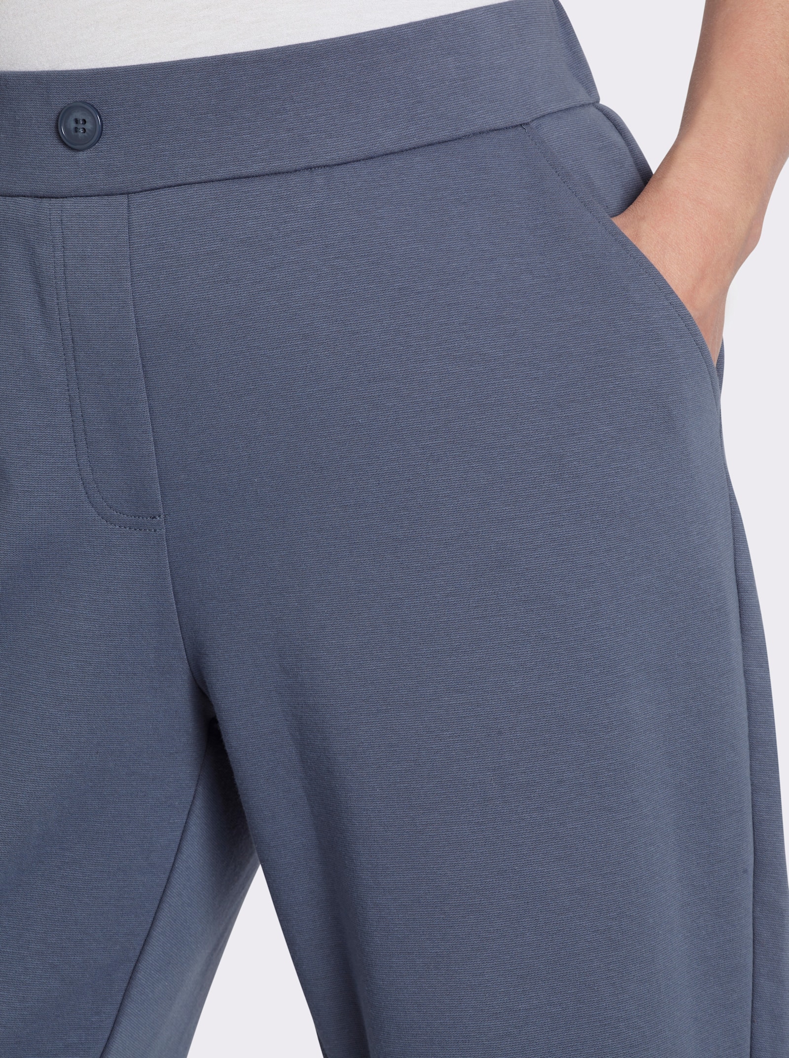 sheego Jerseyhose aus festem Interlock-Jersey - rauchblau