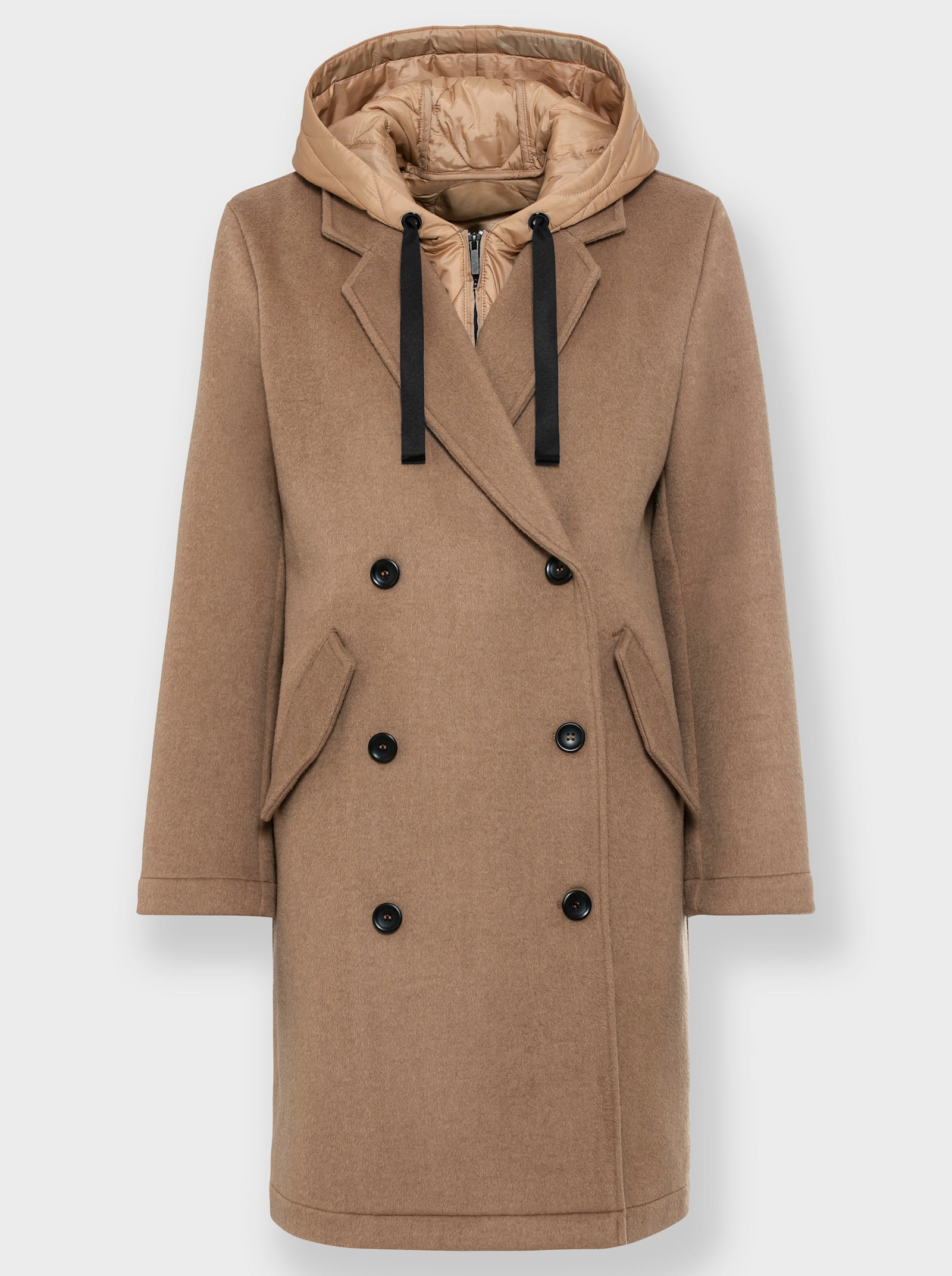 heine Kurzmantel mit Steppweste, einzeln tragbar - camel