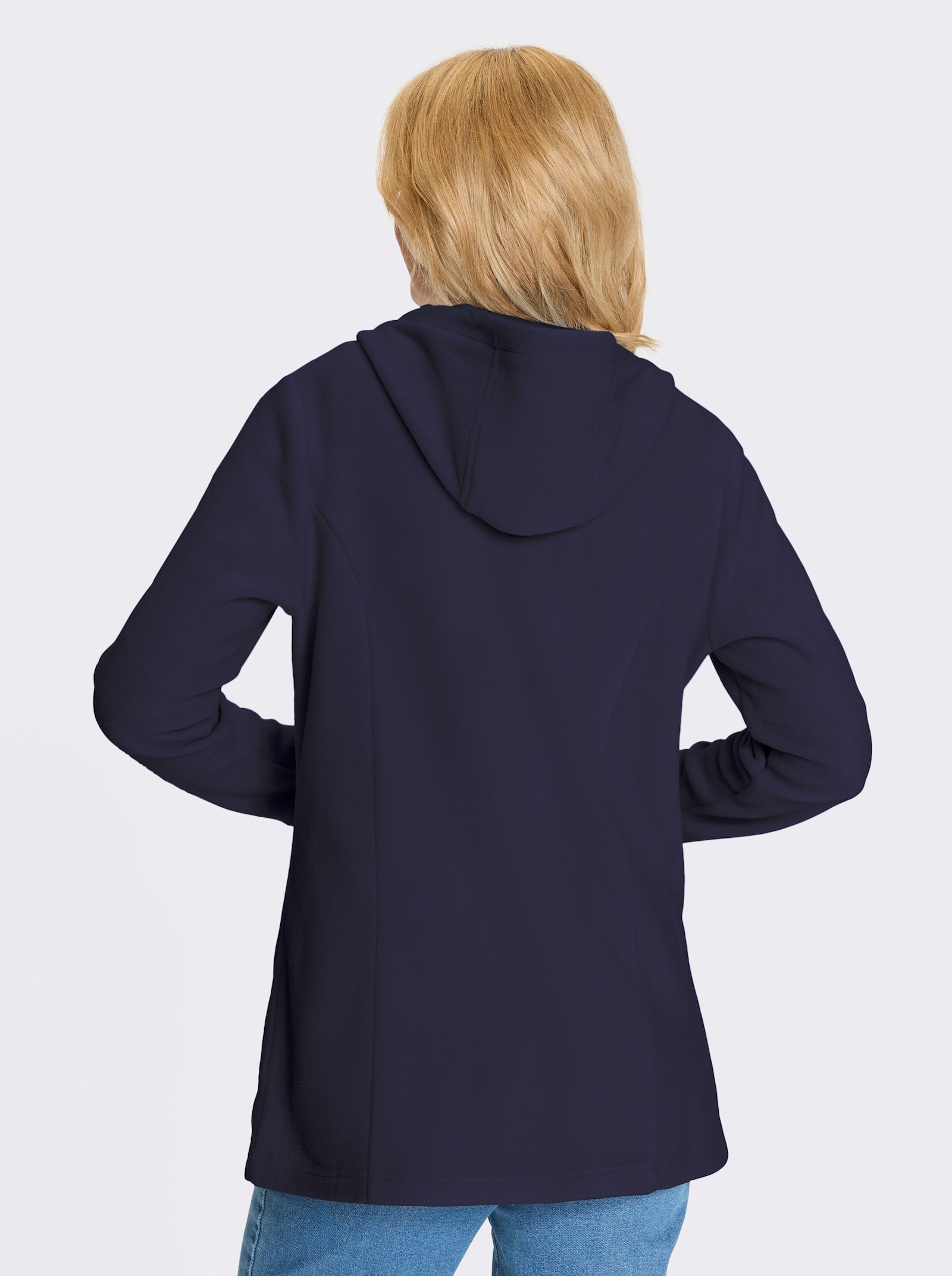 Fleecejacke in Longform - marine
