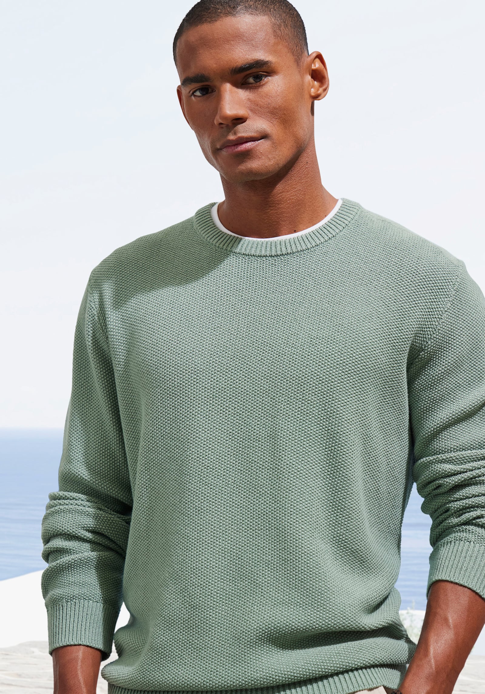 John Devin Strickpullover - hellgrün