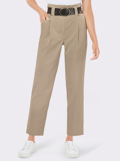 Bundfaltenhose - beige