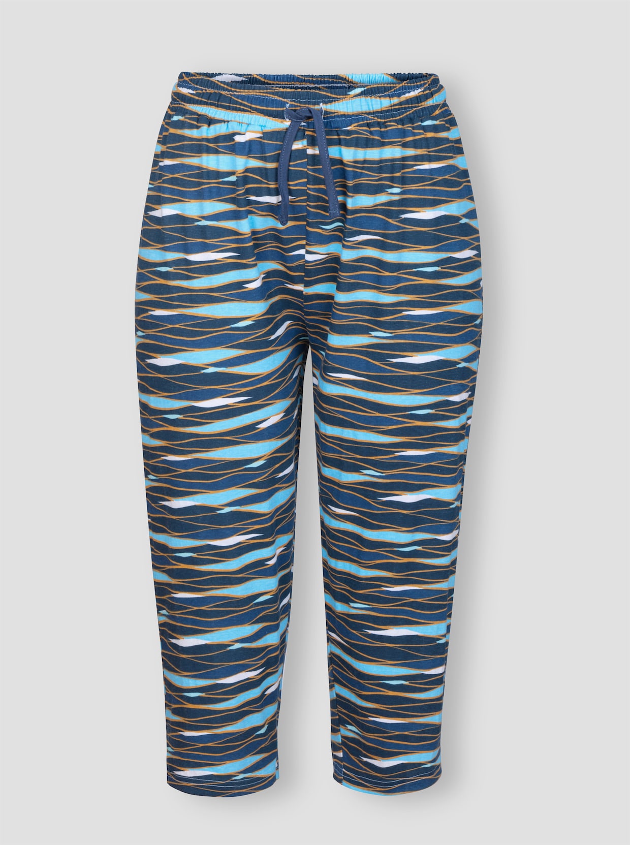 feel good Strandbroek - donkerblauw bedrukt + aqua bedrukt