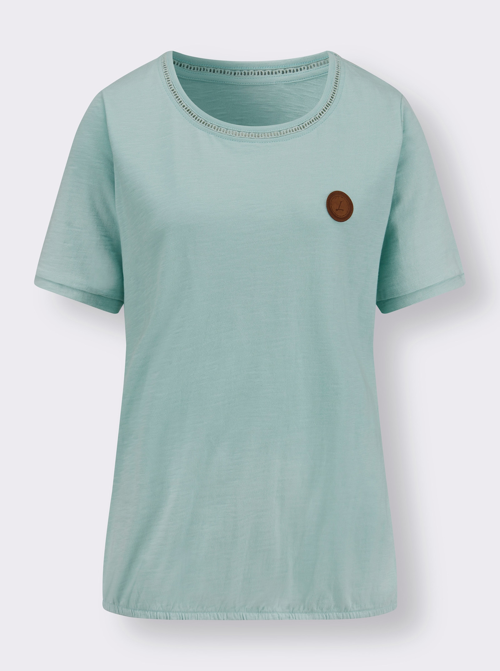 Rundhalsshirt mit Leiterspitze - kalkmint