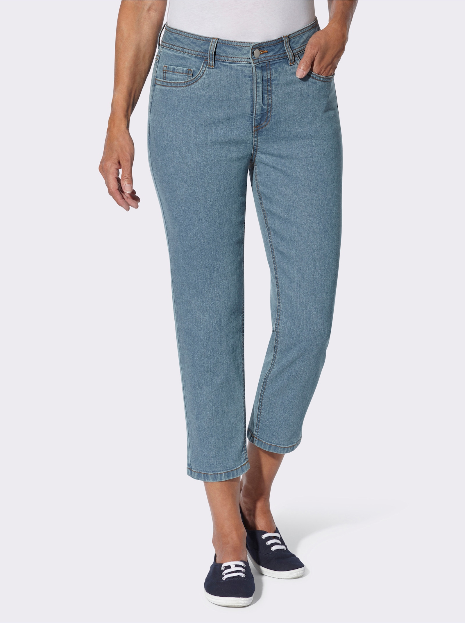 7/8-Jeans in 5-Pocket-Form - blue-bleached