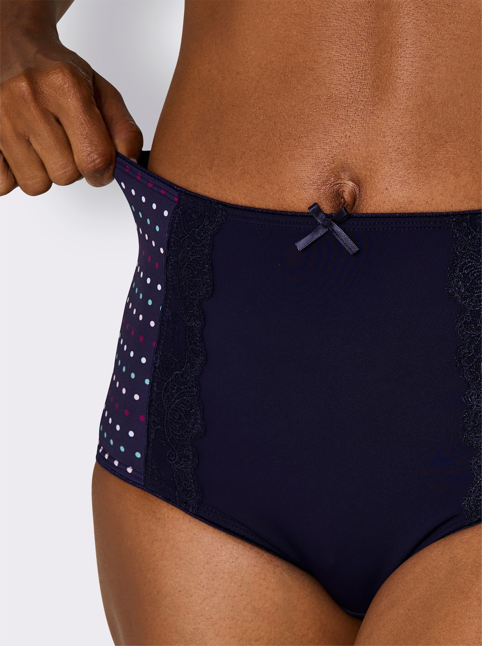 wäschepur Taillenslip mit Pünktchen-Print - marine-bedruckt