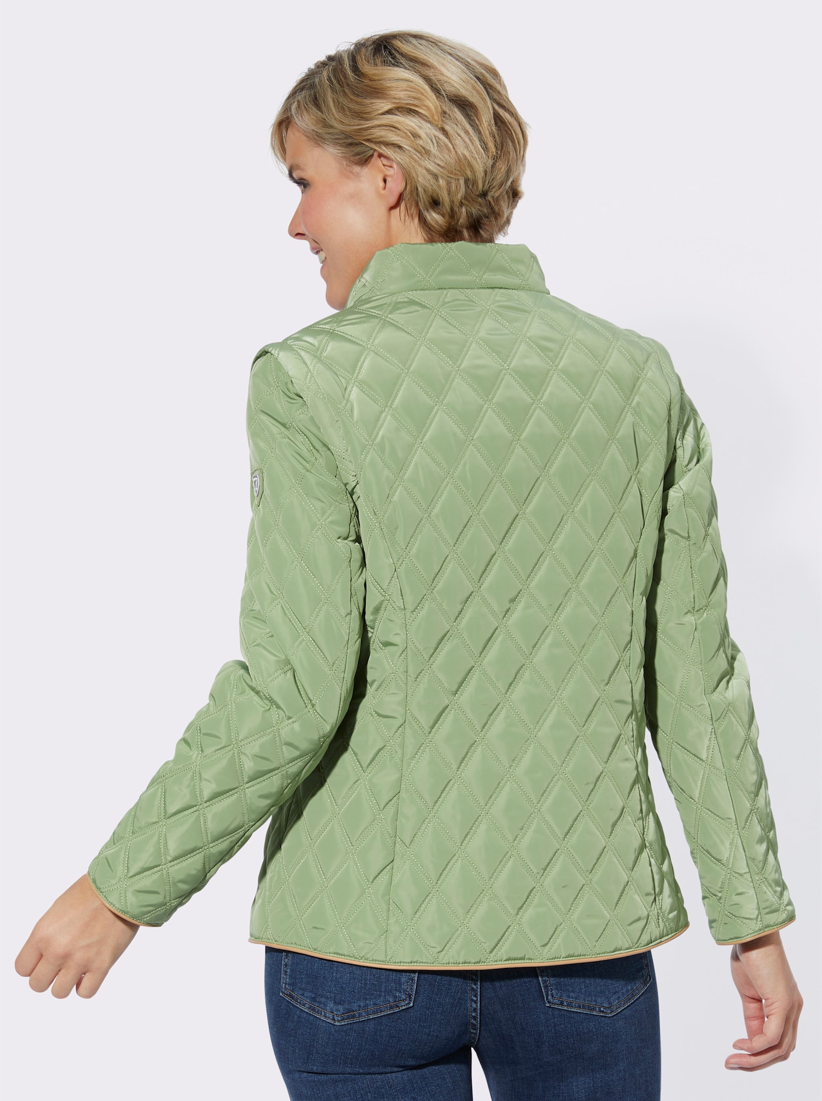 2-in-1-Jacke mit Rautensteppung - eucalyptus