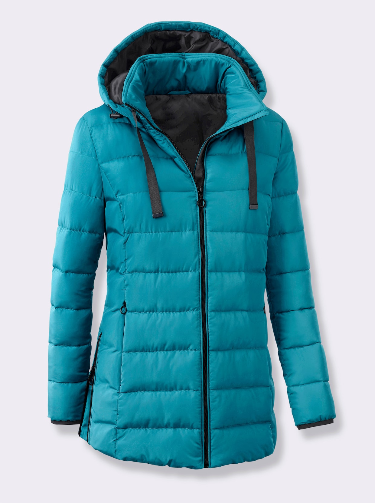 Steppjacke mit elastischer Kontrast-Paspelierung - aquapetrol