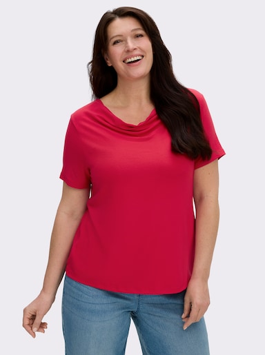 Wasserfallshirt mit kurzen Ärmeln - rot