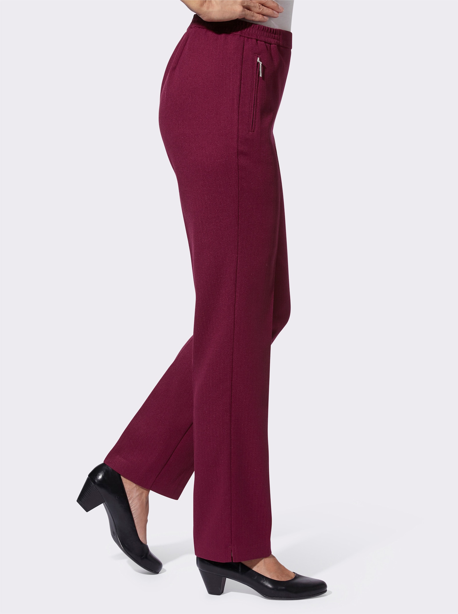 Schlupfhose mit Fussschlitzen - bordeaux