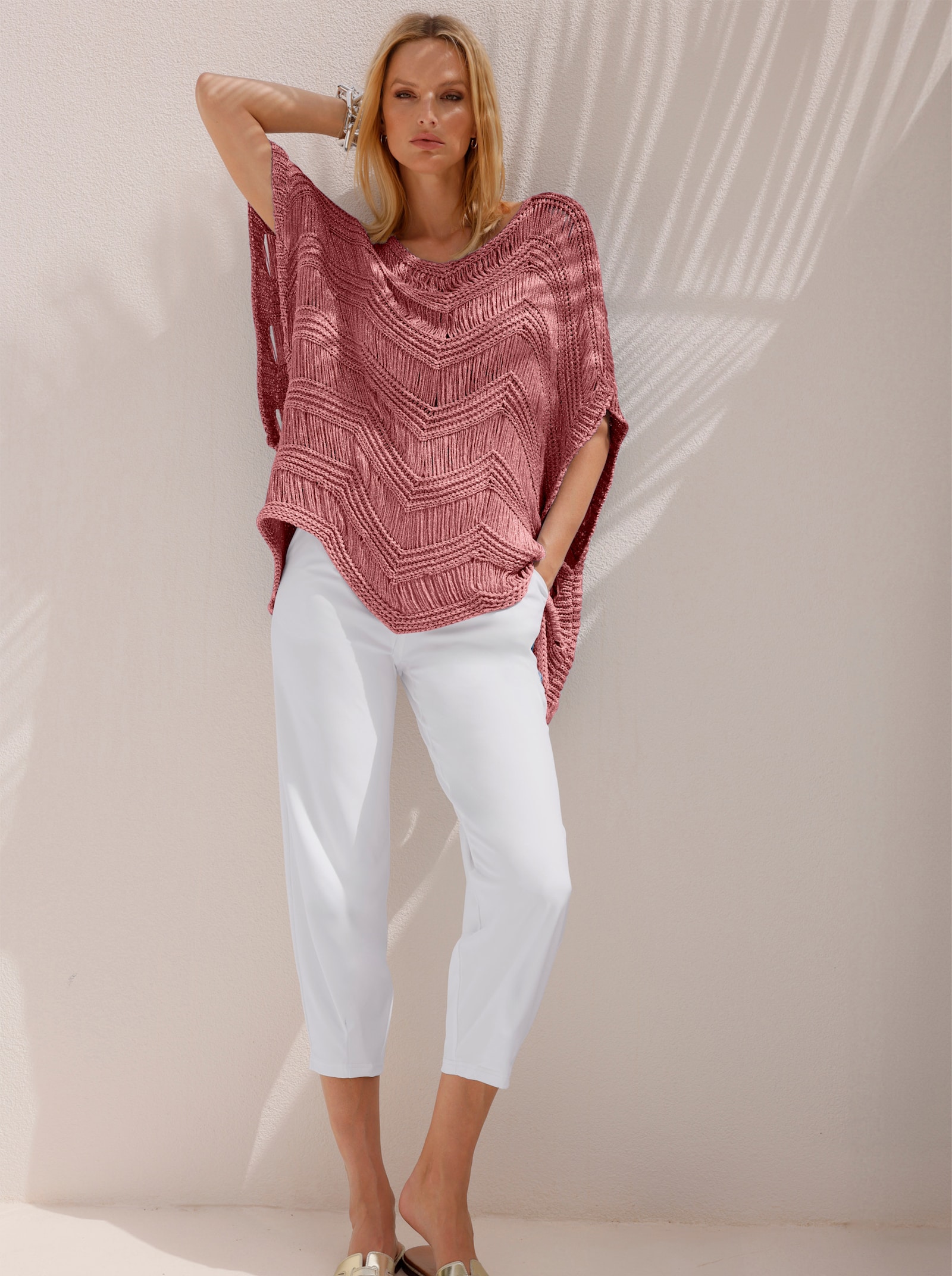 heine Oversize-Pullover mit Glanzgarn - koralle