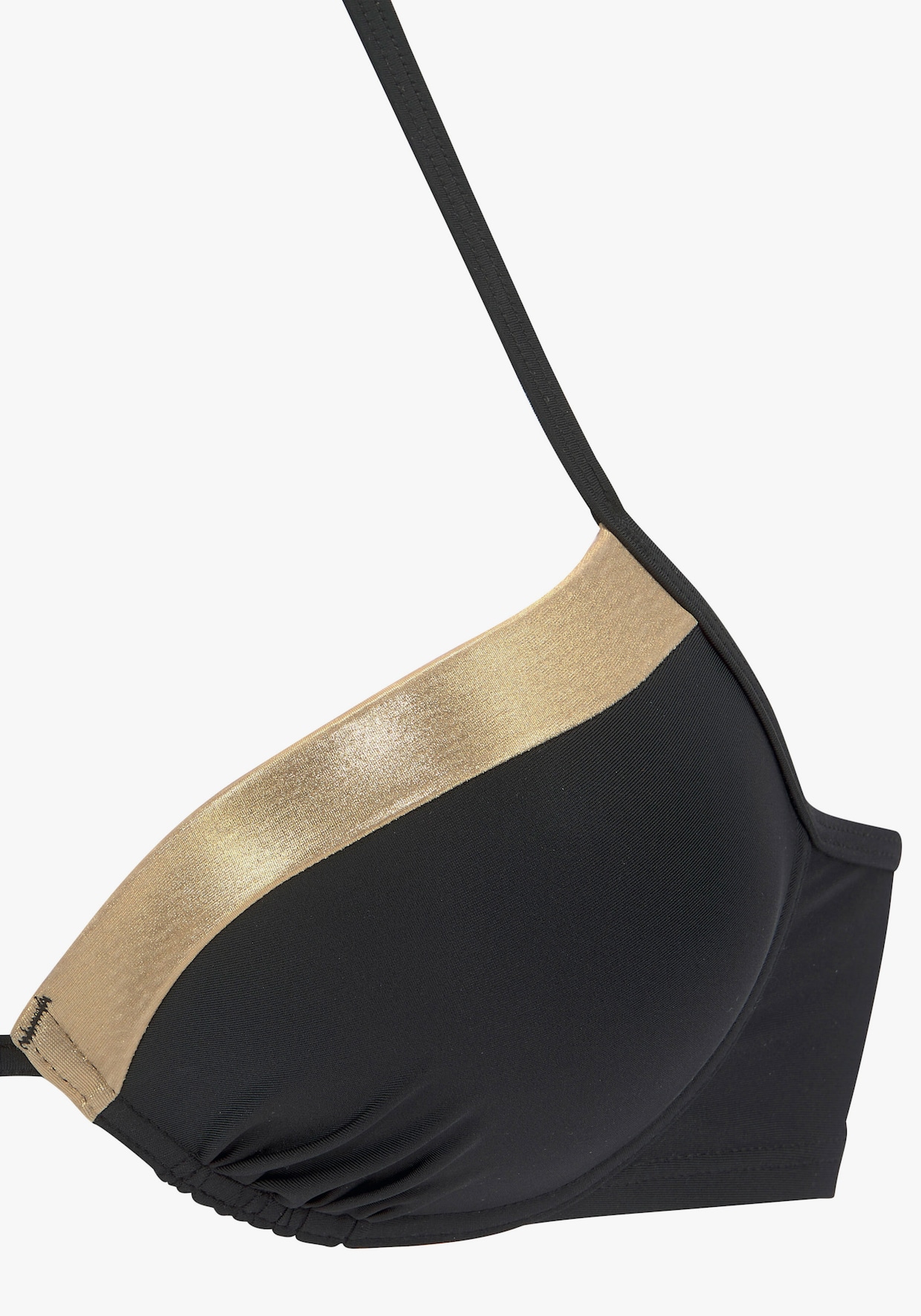 LASCANA Push-Up-Bikini-Top - schwarz-goldfarben