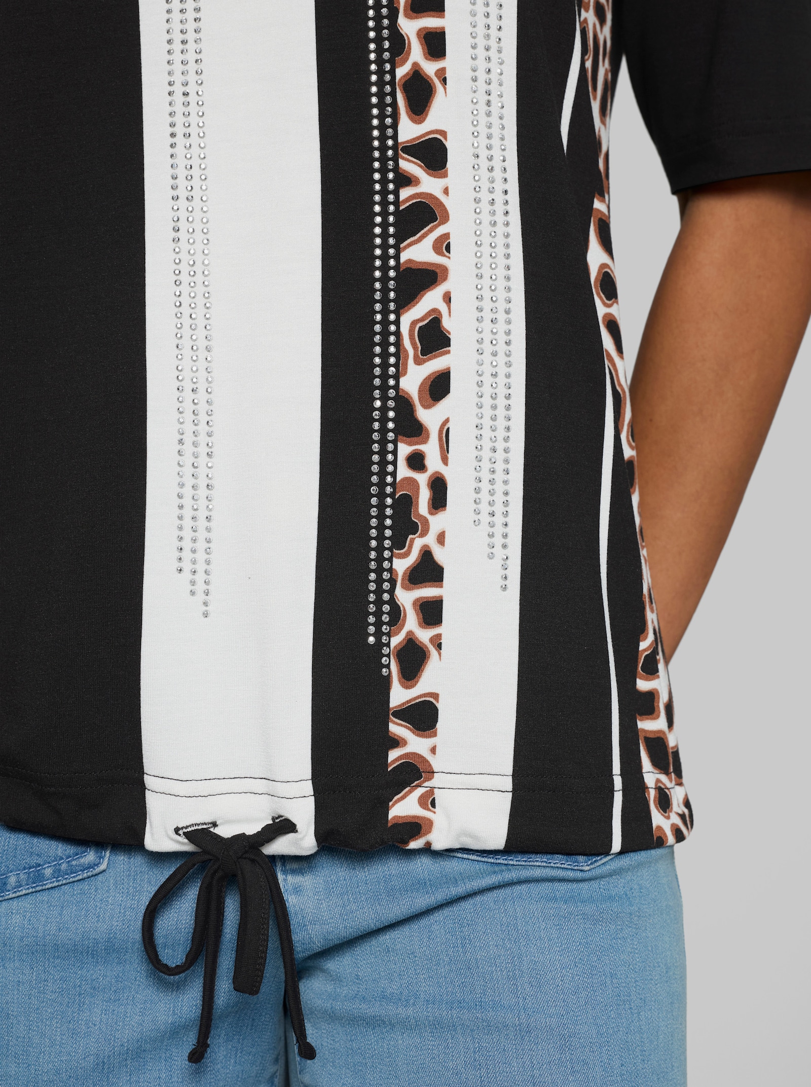heine Rundhalsshirt mit Print - ecru-schwarz-bedruckt