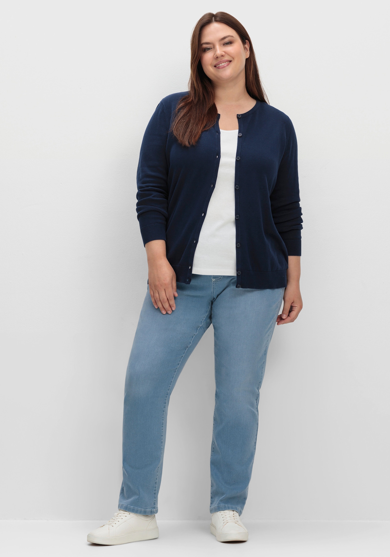 Strickjacke aus reiner Baumwolle - marine