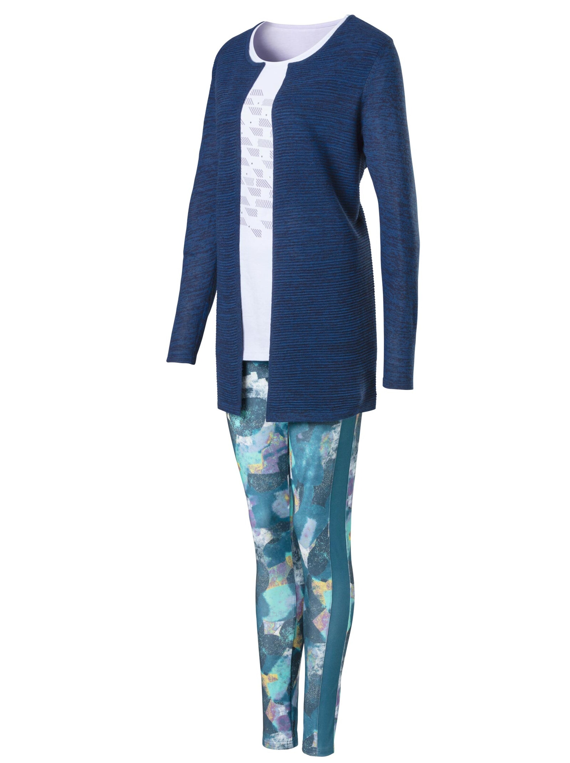 Leggings - petrol-bedruckt