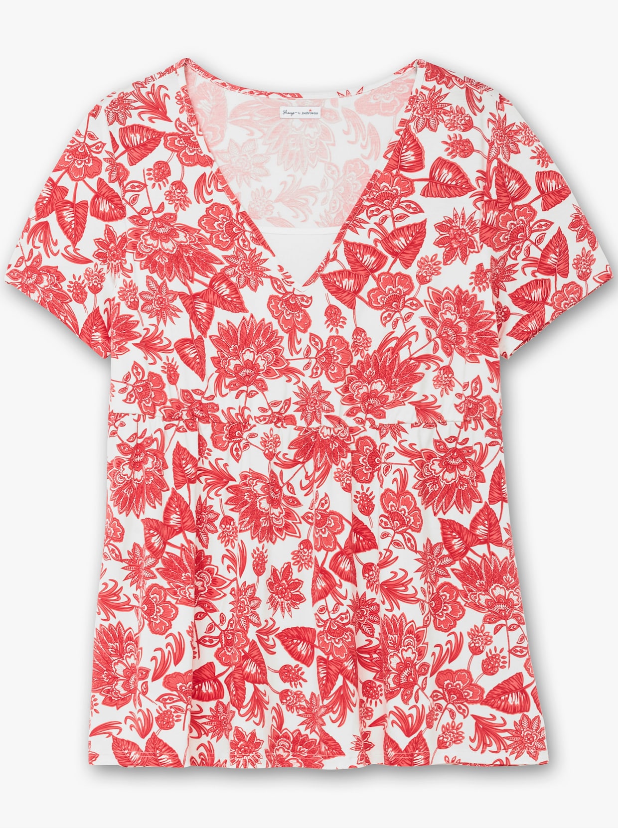sheego by Joe Browns Lang shirt - ecru gedessineerd