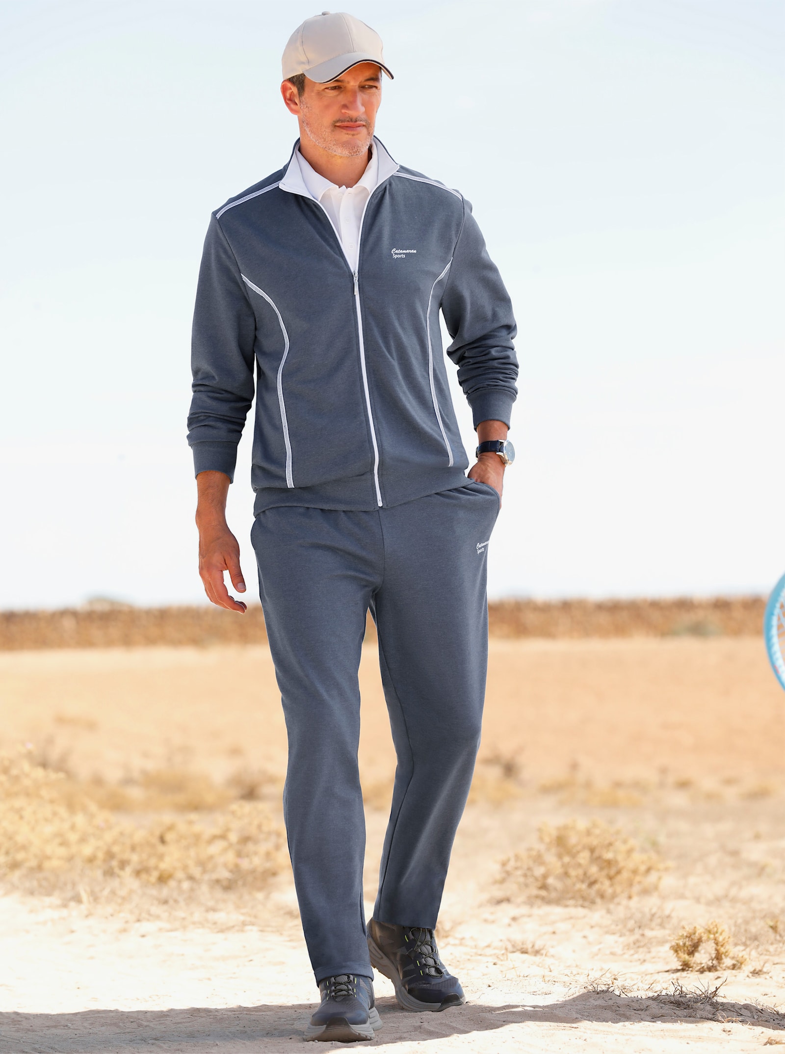 Catamaran Sports Freizeitanzug in Sommer-Sweat-Qualität - rauchblau-meliert