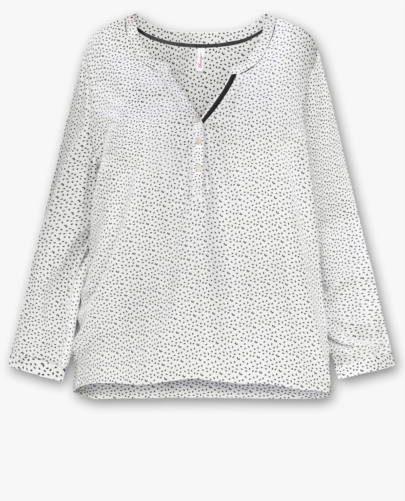 sheego Tunika im Doppelpack - schwarz + weiß-gemustert