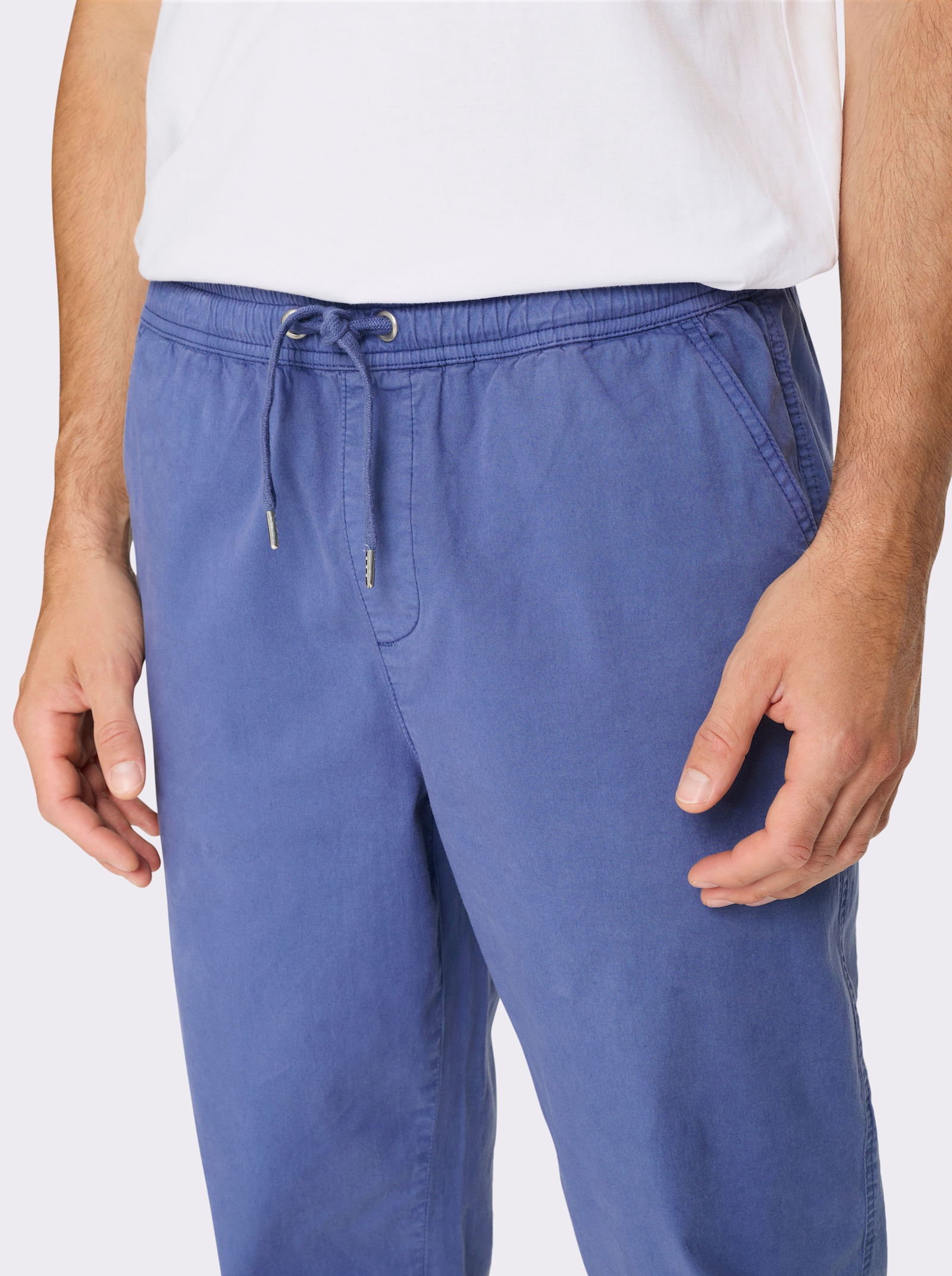 Catamaran Comfortbroek met achterzakken met klittenbandsluiting - jeansblauw