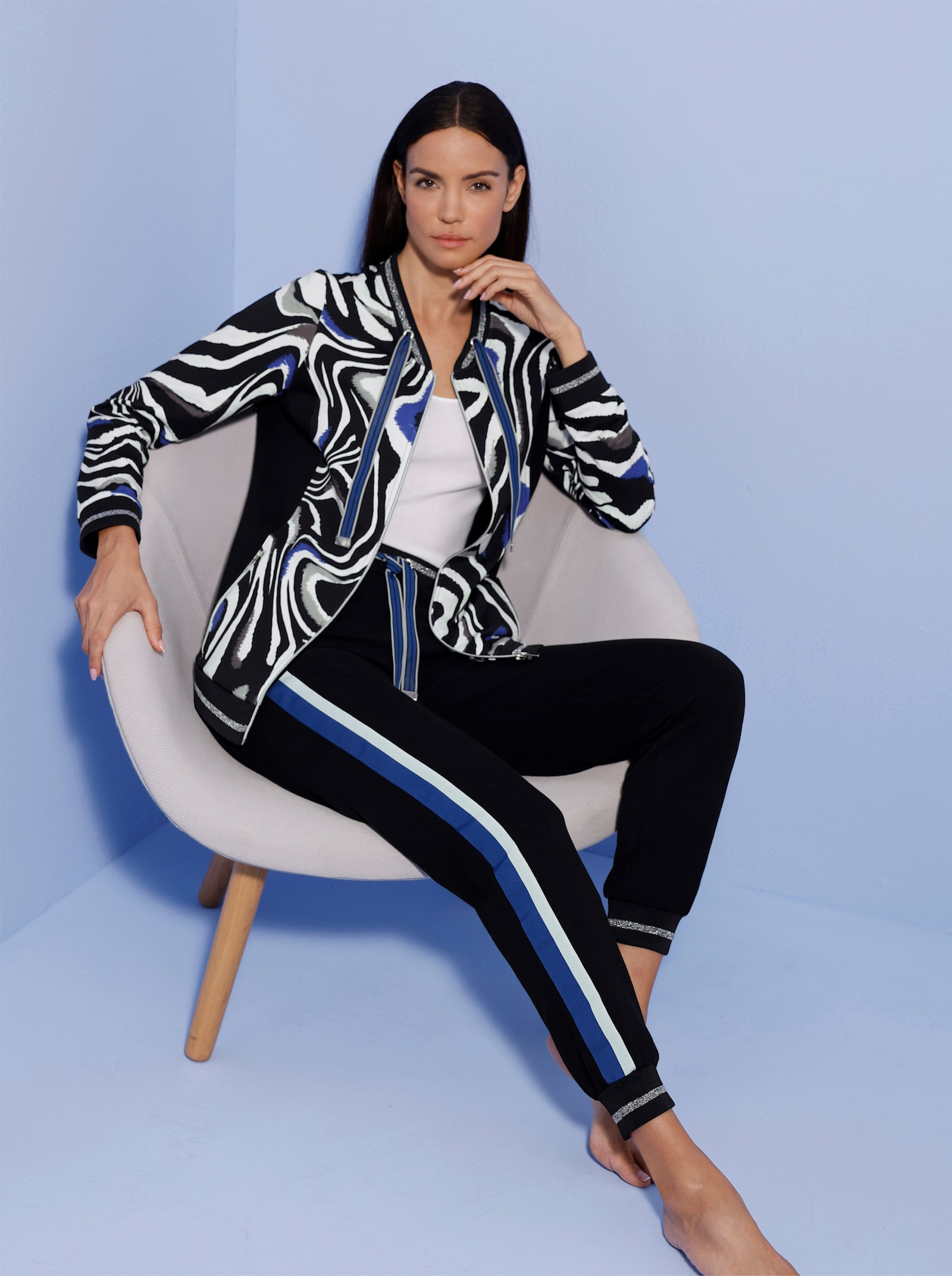 feel good Broek - zwart/koningsblauw