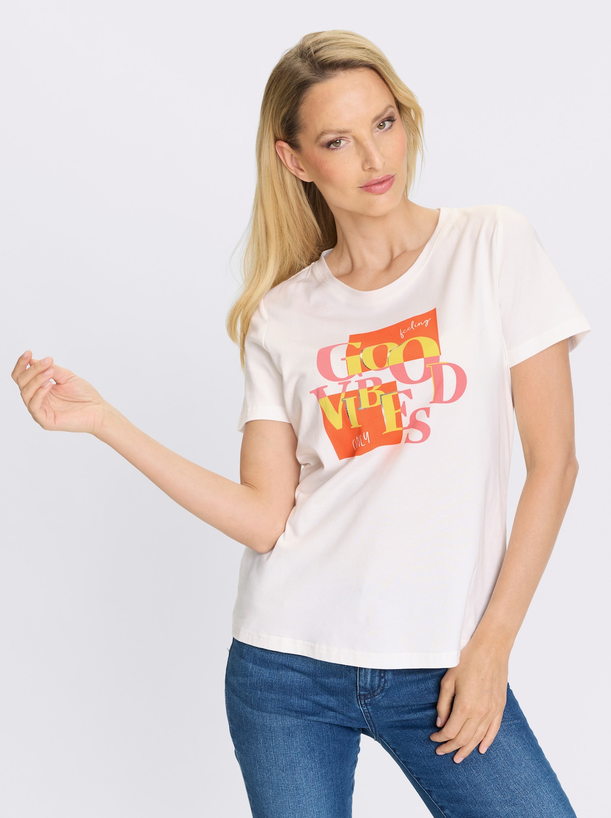 heine Rundhalsshirt - ecru-bedruckt