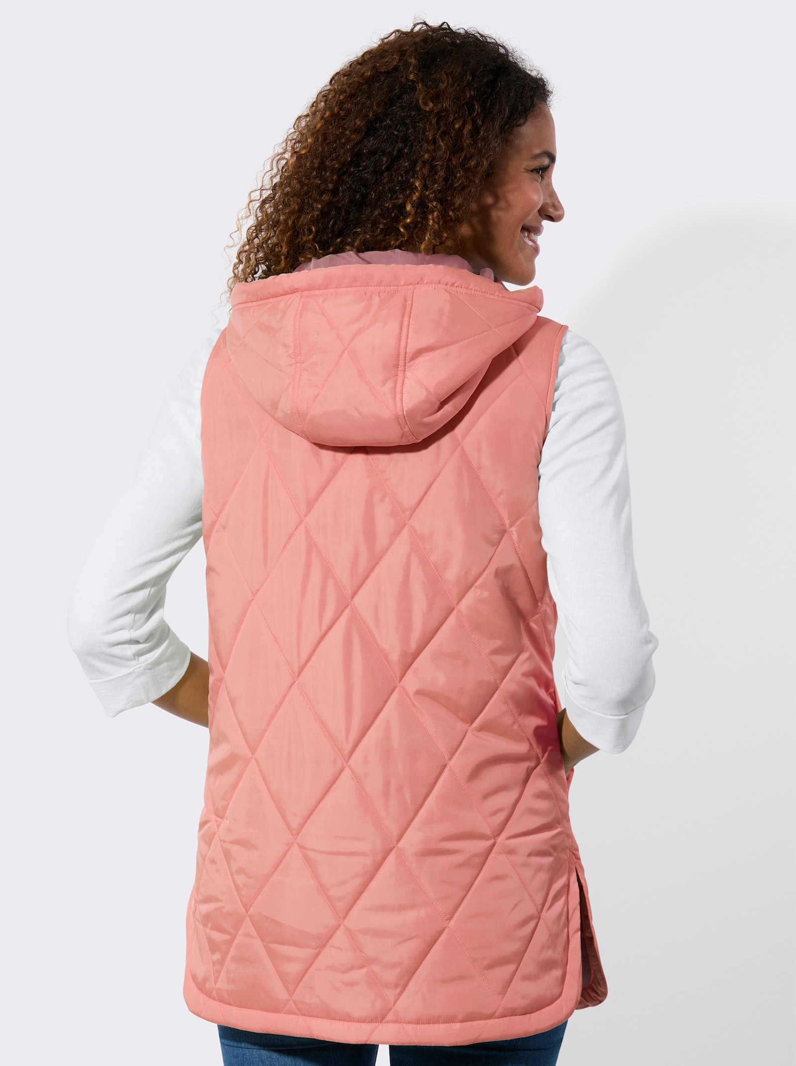 Steppweste mit Kapuze, pflegeleicht - flamingo