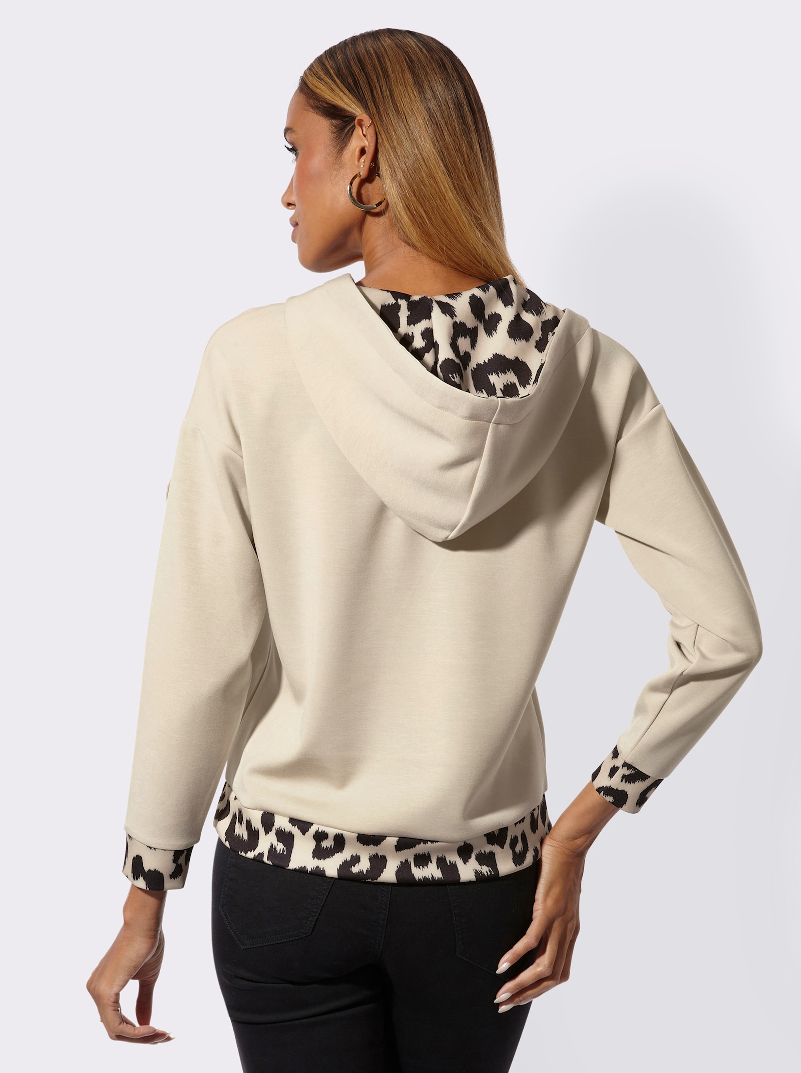 Sweatshirt - sand-schwarz