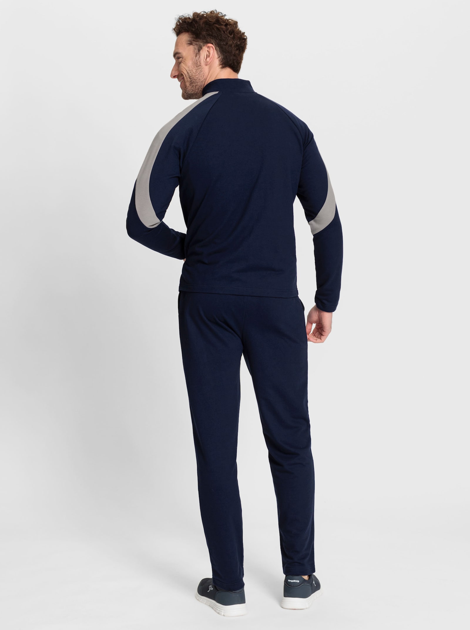 Freizeitanzug mit Reißverschluss-Taschen - marine-grau