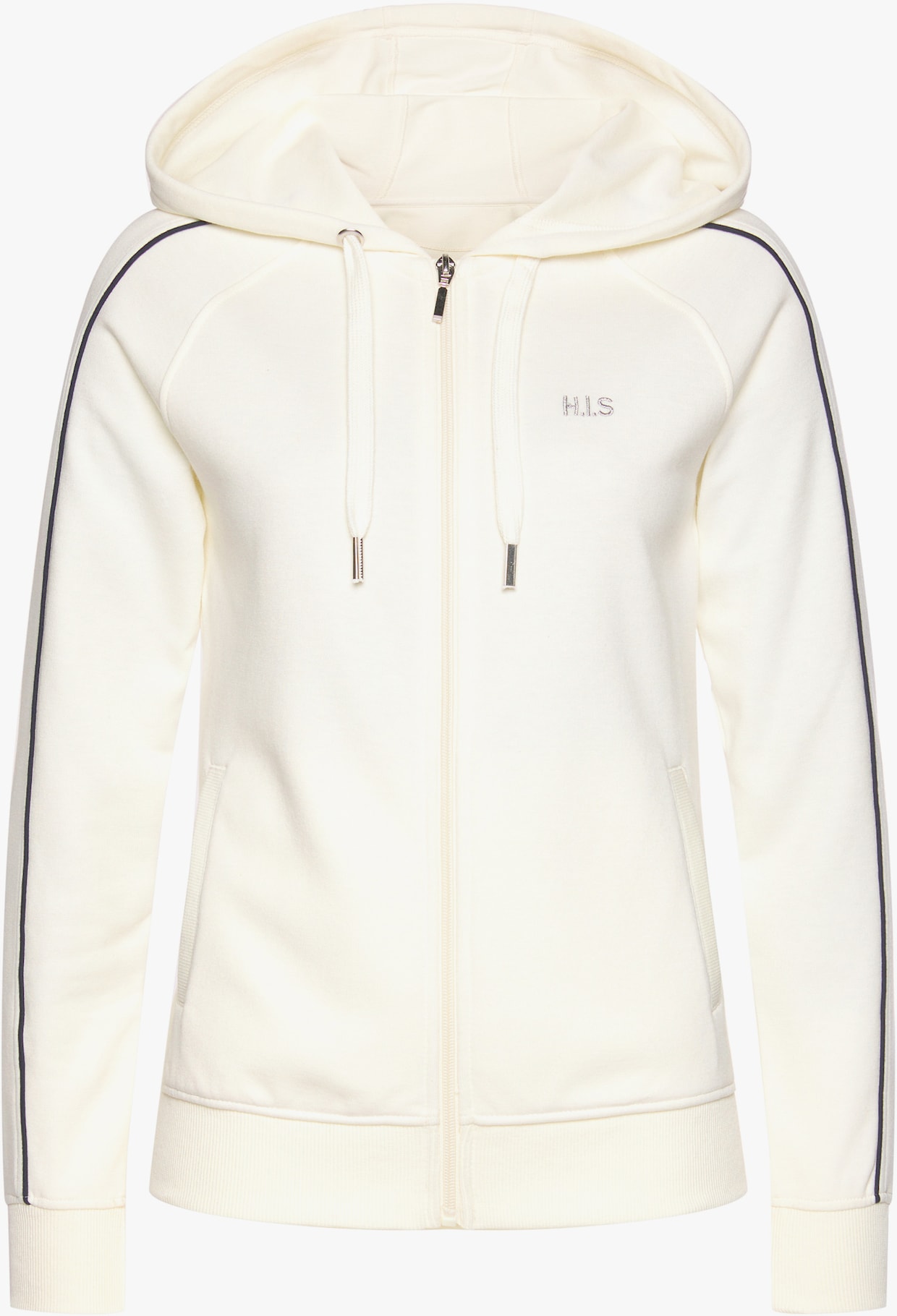 H.I.S Sweatvest met capuchon - ecru