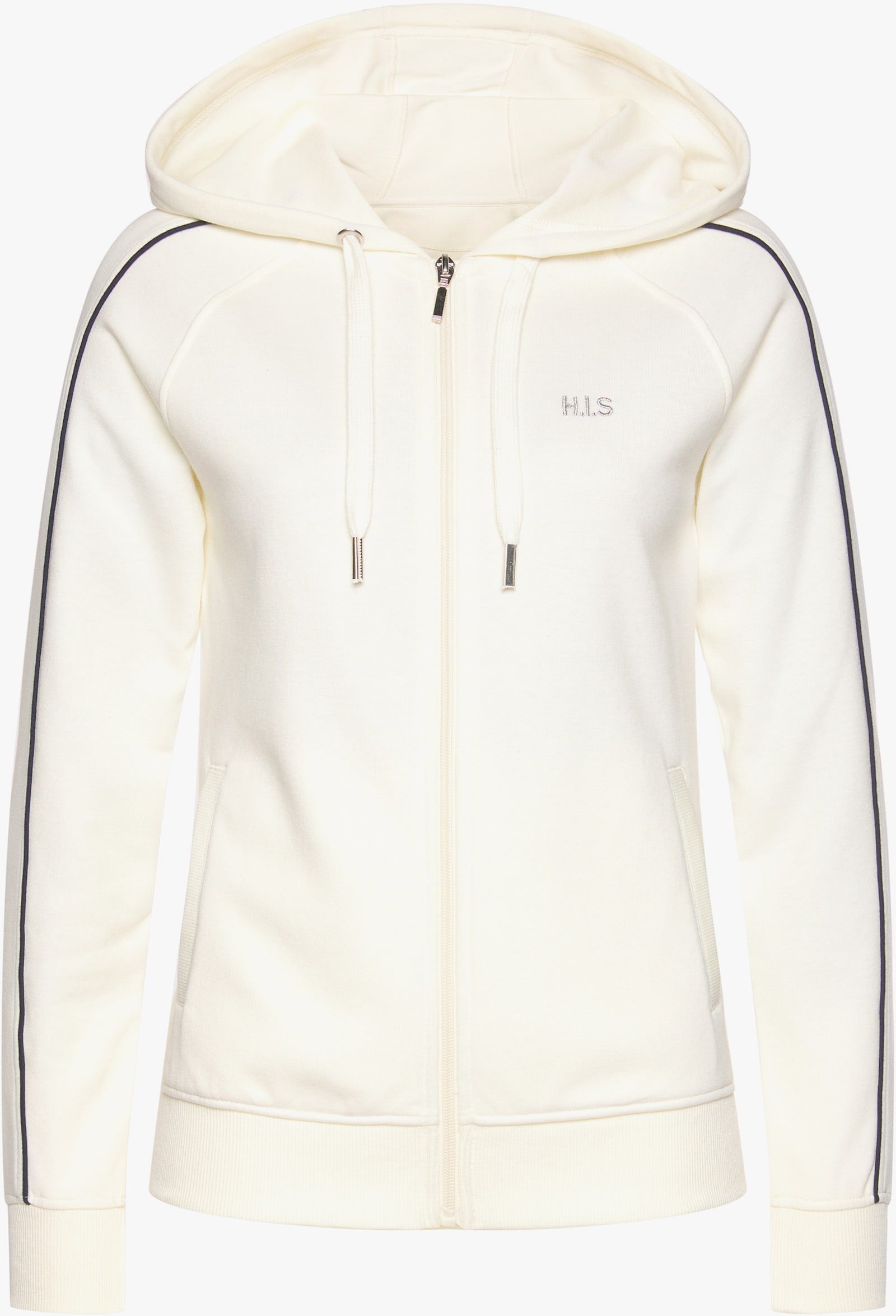 H.I.S Kapuzensweatjacke - ecru