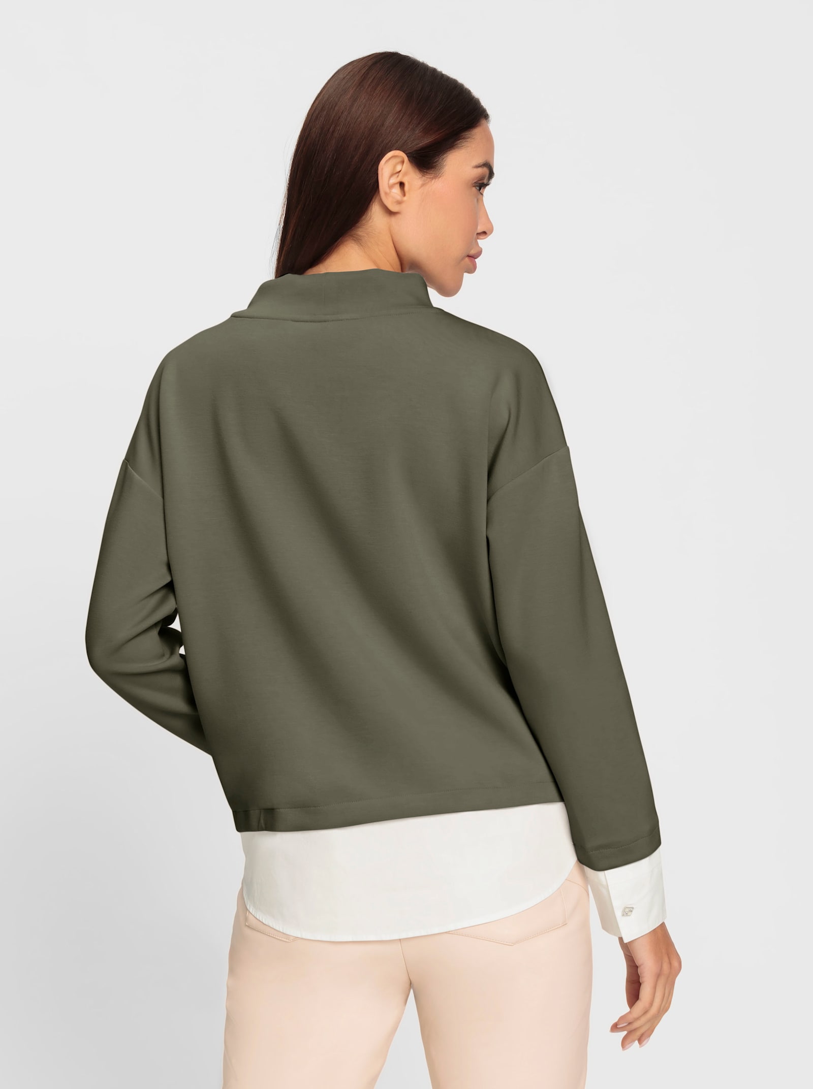 heine Stehkragenshirt in 2-in-1 Optik - khaki