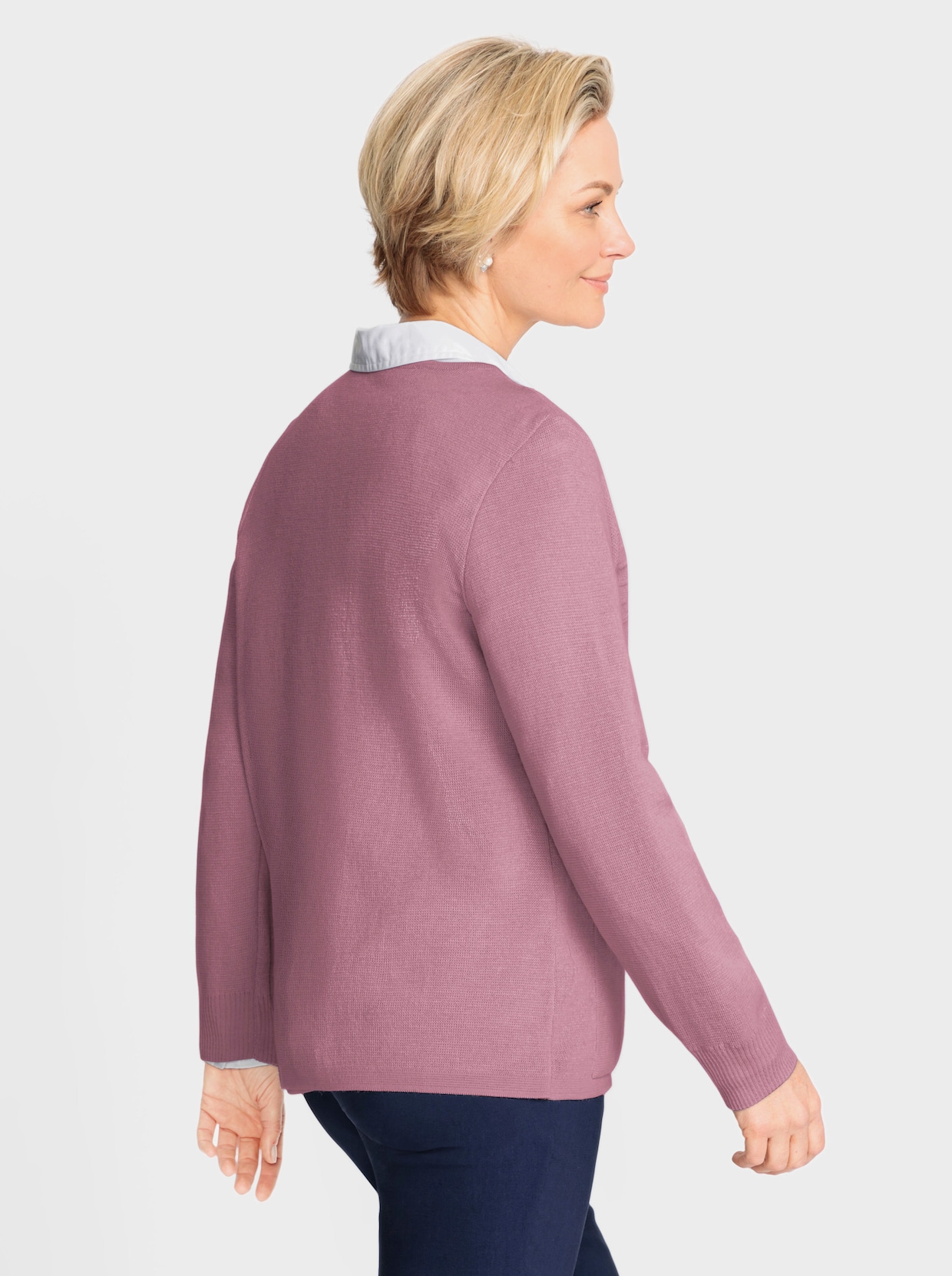 Feinstrickjacke - altrosa