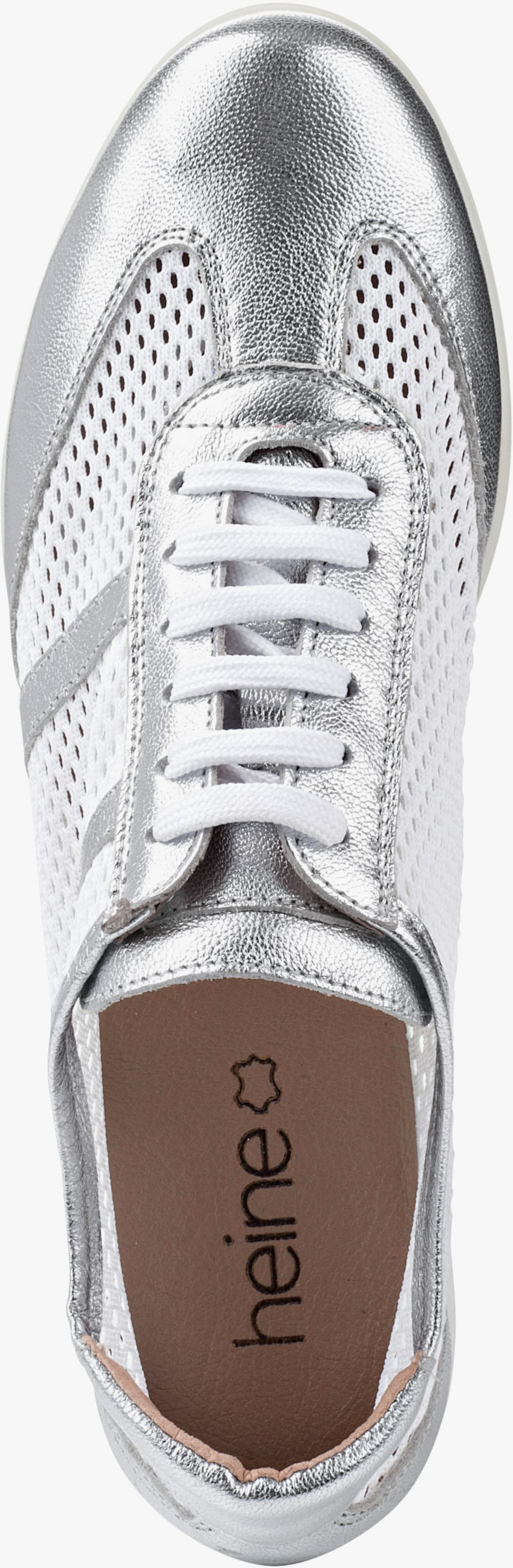 heine Chaussures à lacets - blanc-couleur argenté
