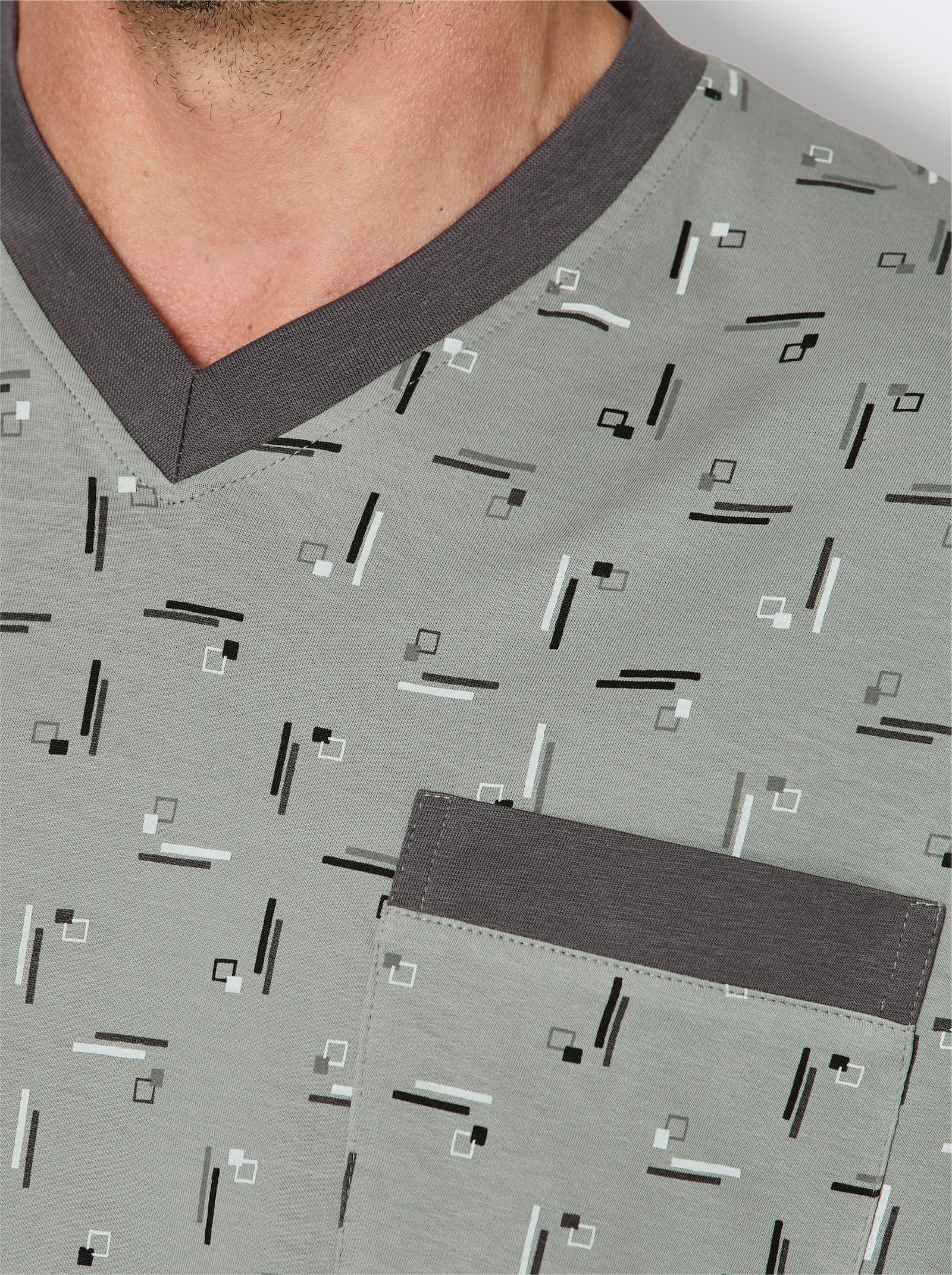 Comte Shorty - salbei-anthrazit-bedruckt