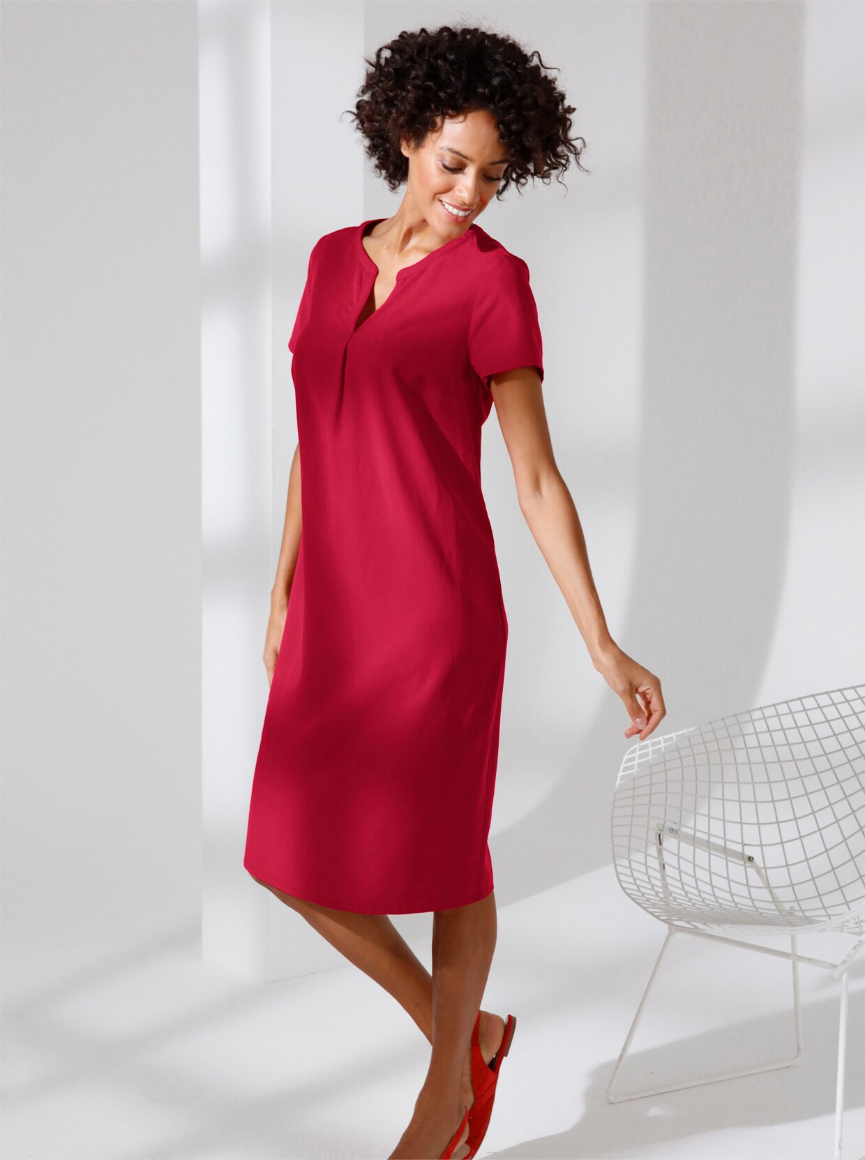 CREATION L PREMIUM Lyocell-Leinen-Kleid - rot