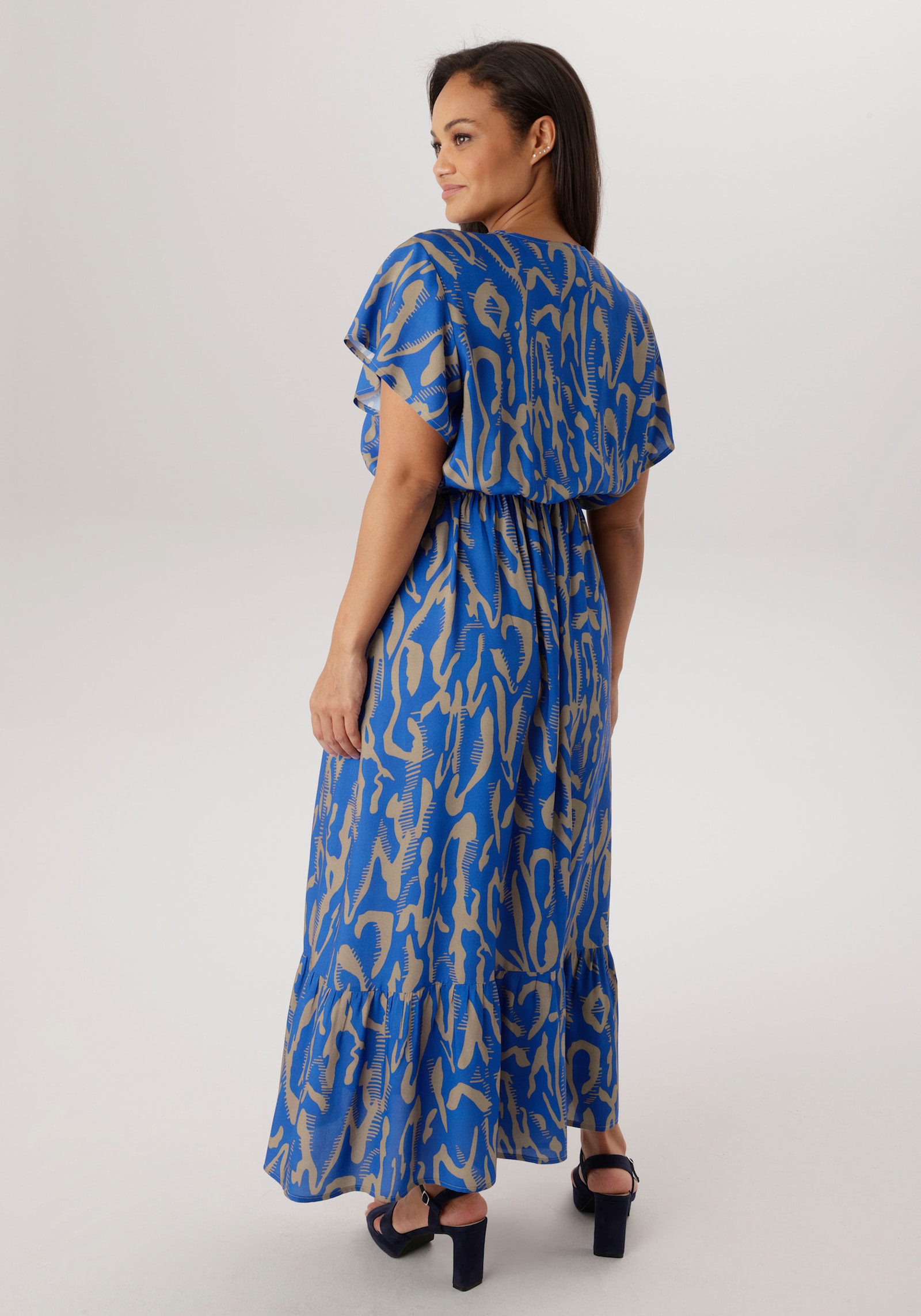 Aniston PLUS Maxikleid - blau-beige