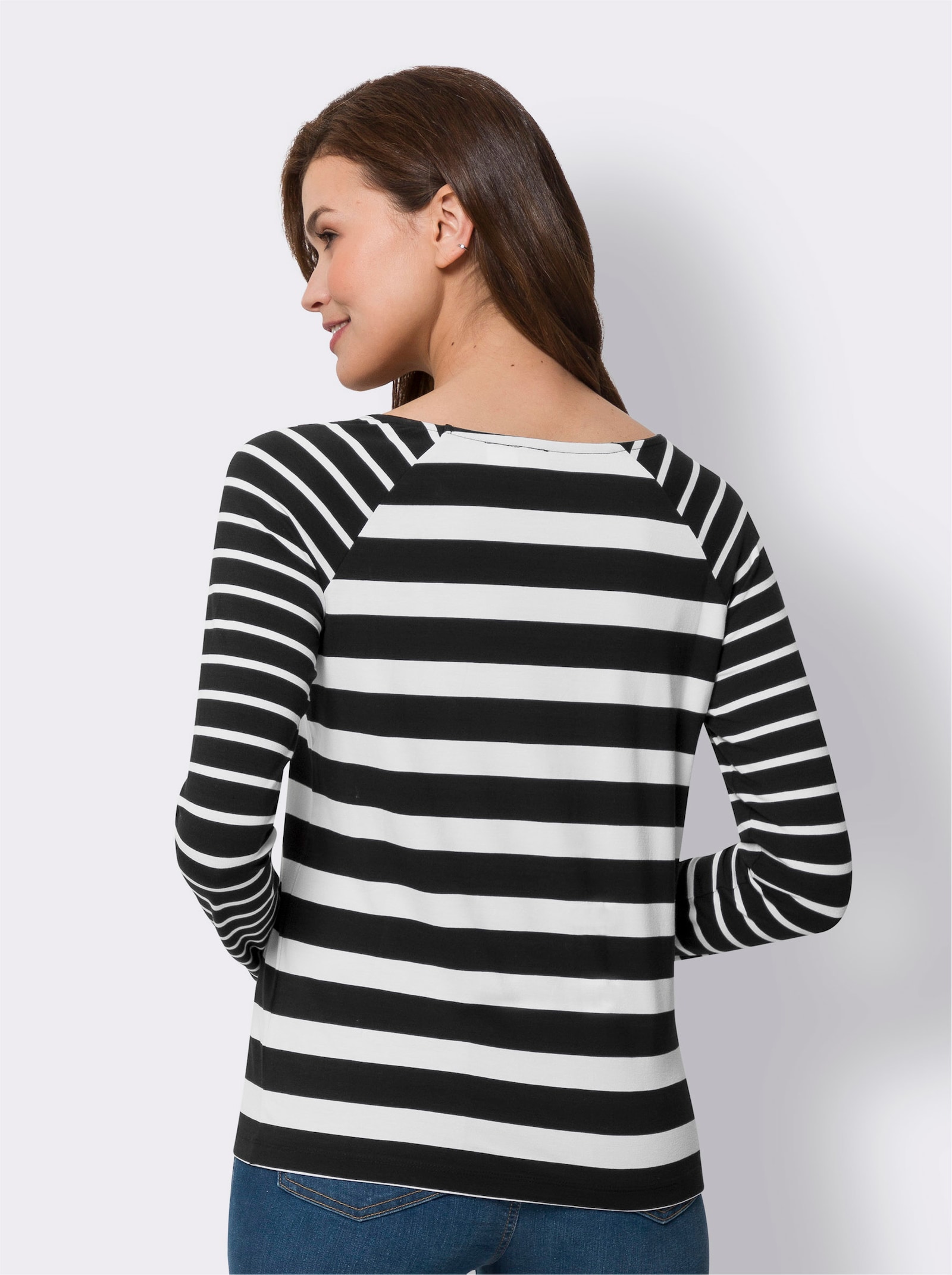 heine Langarmshirt im Streifendessin - schwarz-ecru-gestreift