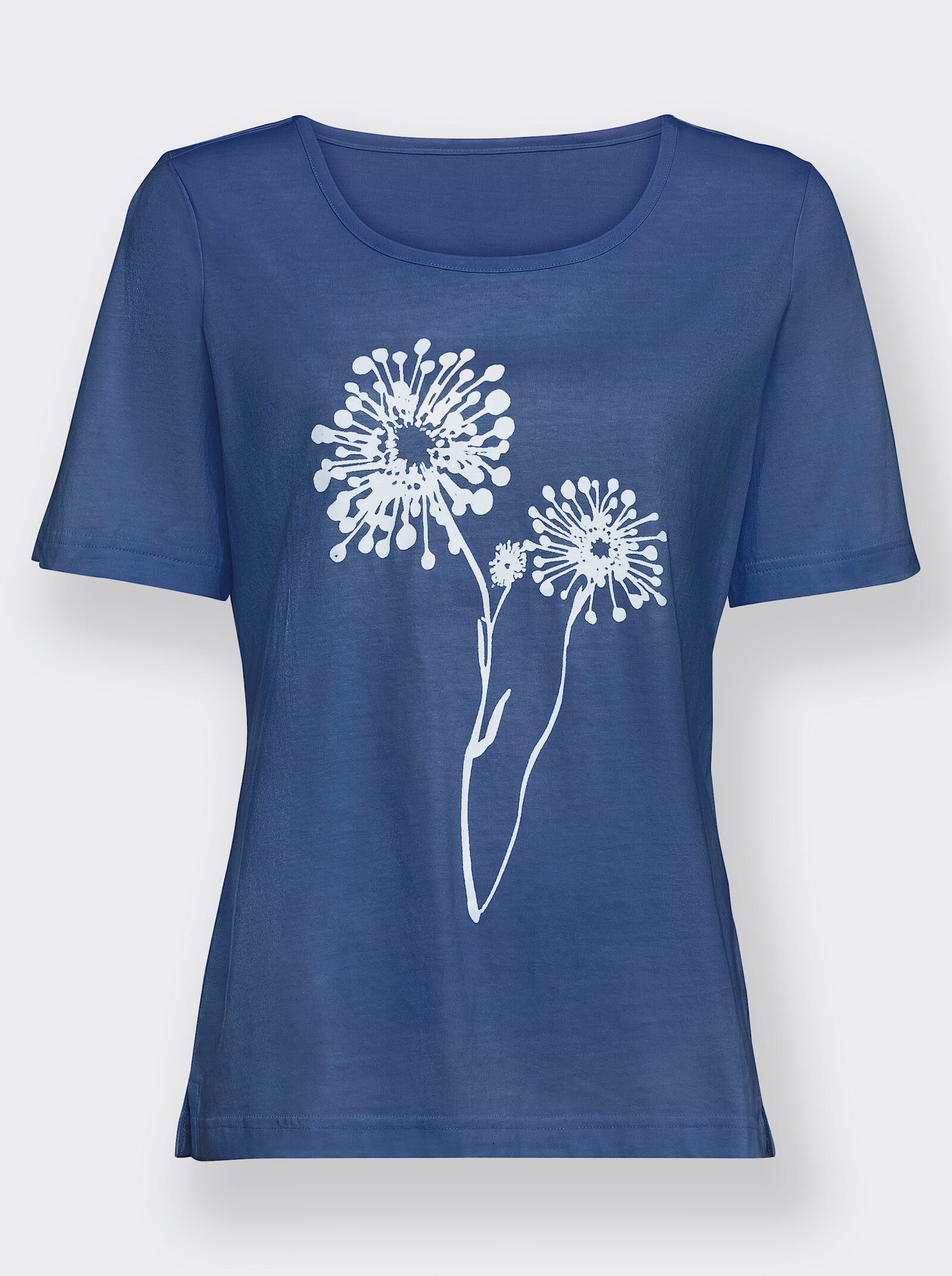 T-shirt imprimé en pur coton - bleu jean