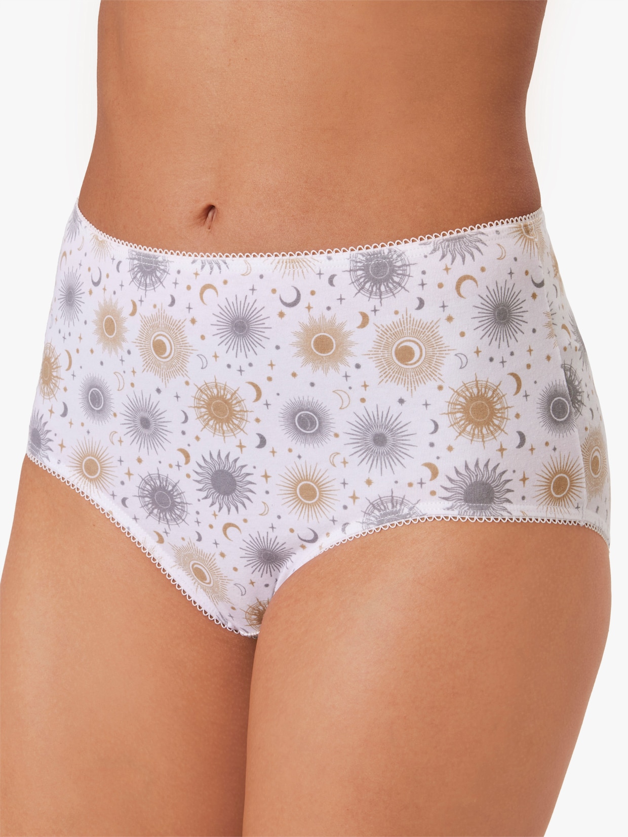 wäschepur Taillenslip - 2x ecru-bedruckt + 2x marine