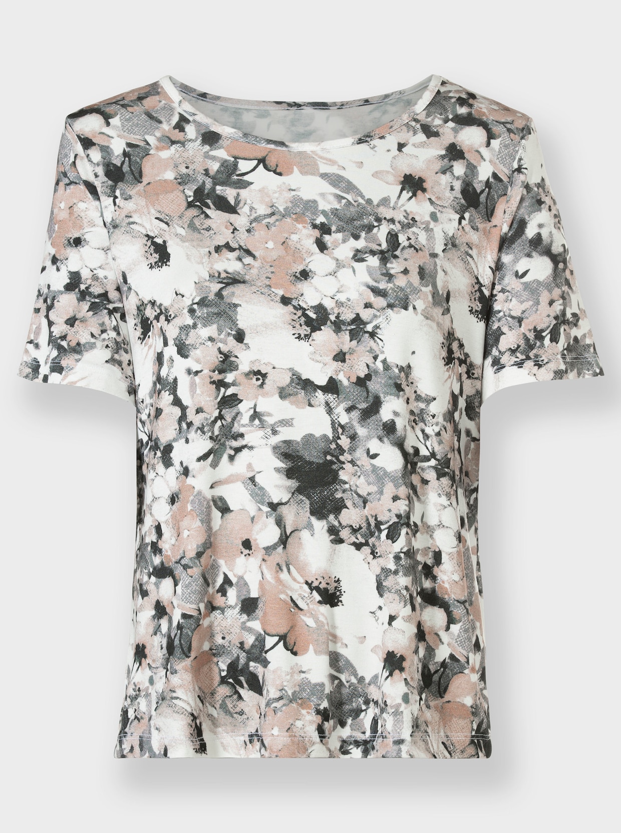 Shirt - ecru-hortensie-bedruckt