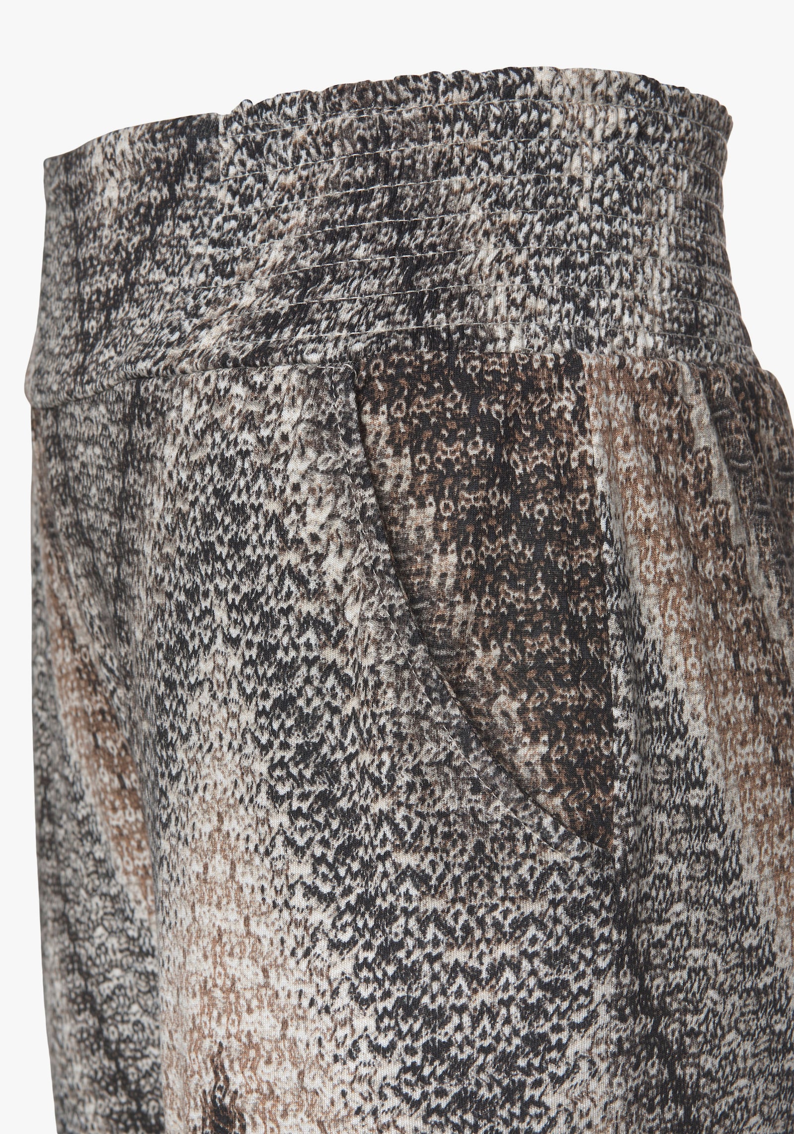 LASCANA Jerseybroek - zwart/bruin/crème bedrukt