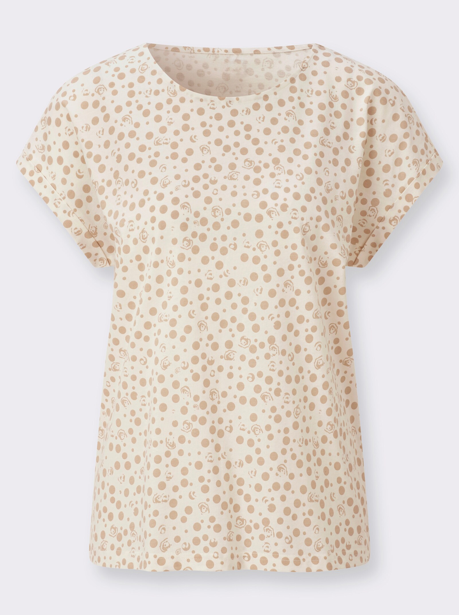 Print-Shirt aus reiner Baumwolle - beige-ecru-bedruckt