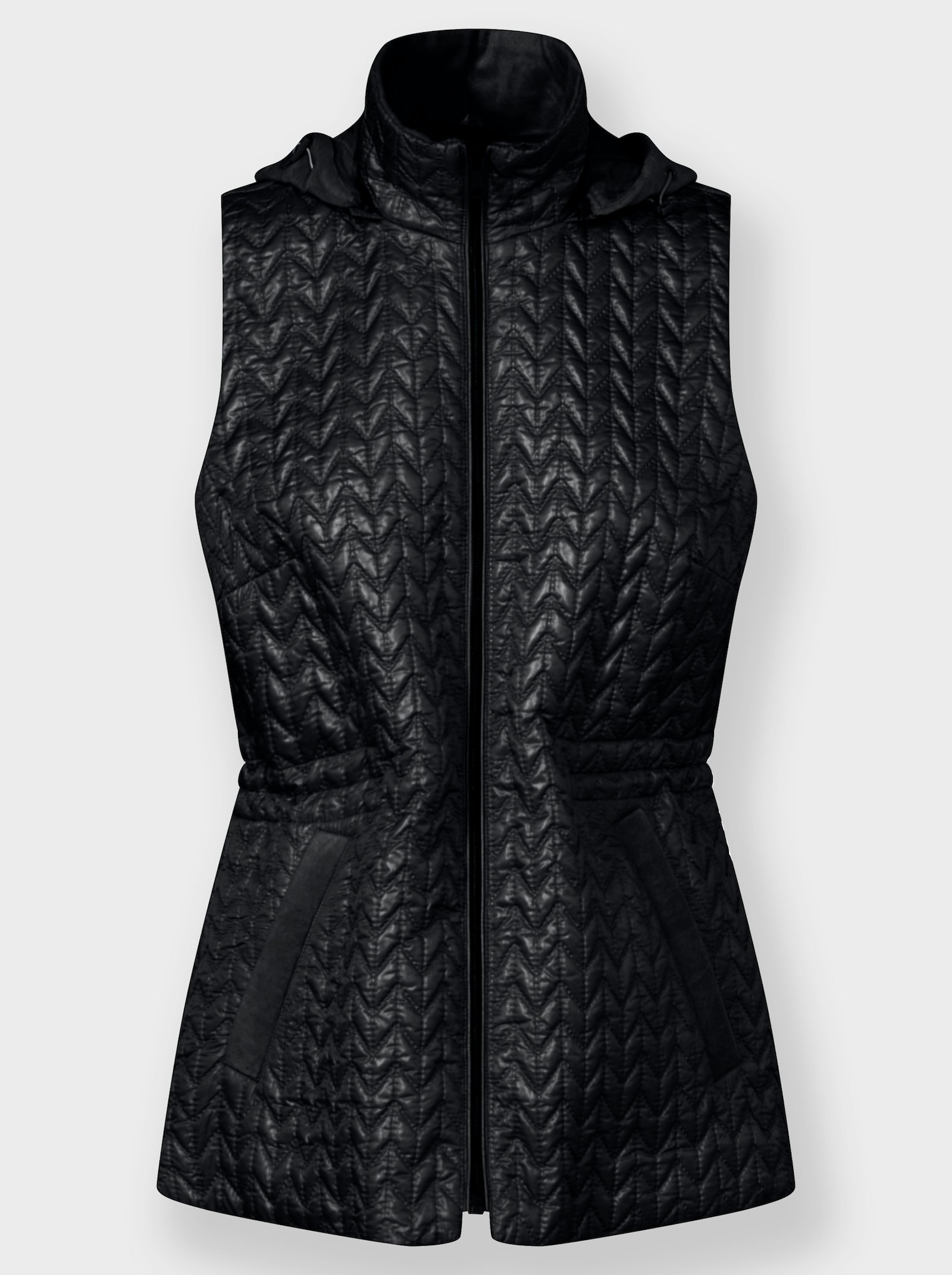 Bodywarmer met zigzag-laserstiksel - zwart