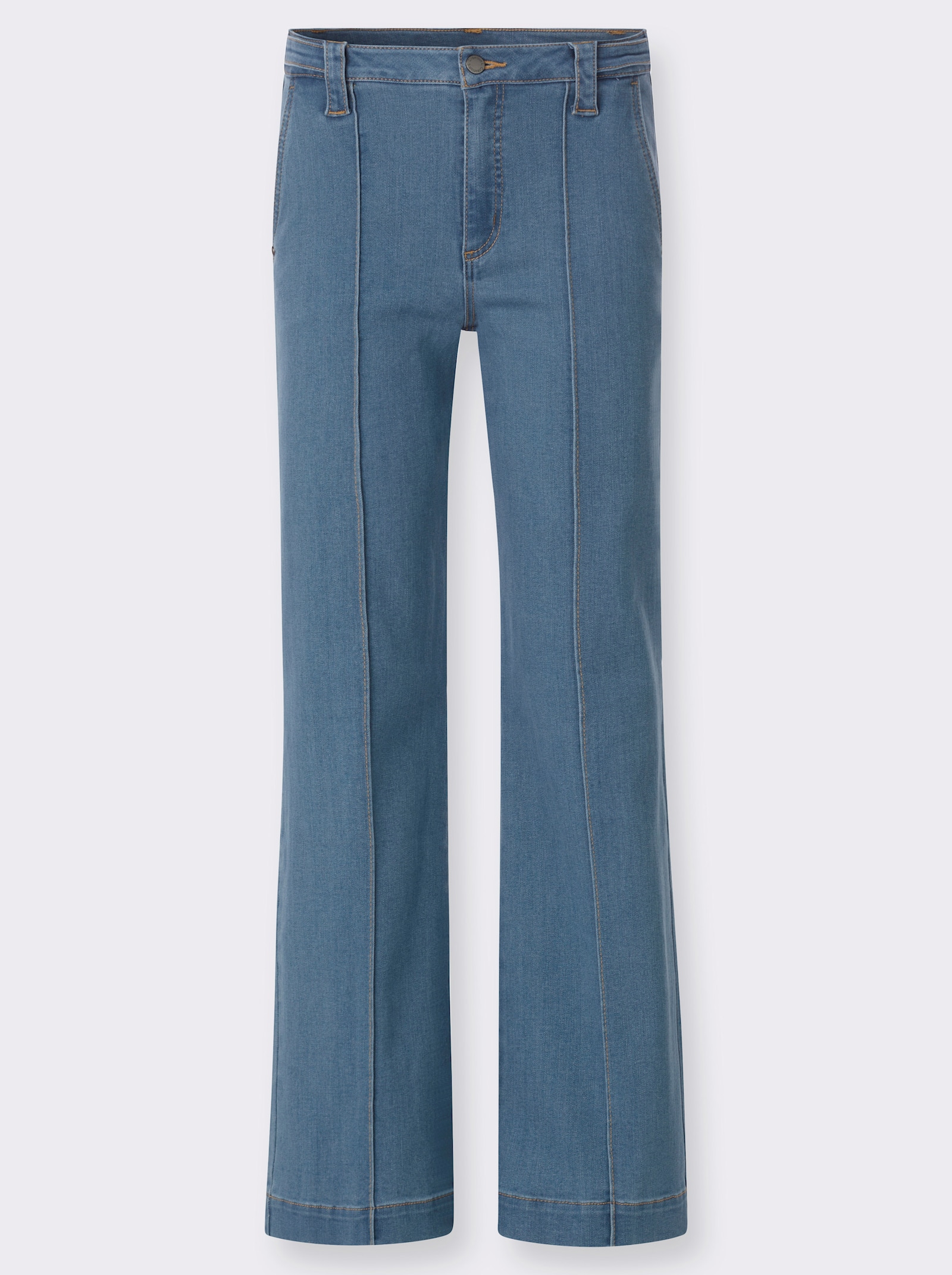 Bootcut-Jeans mit Biesen - blue-bleached