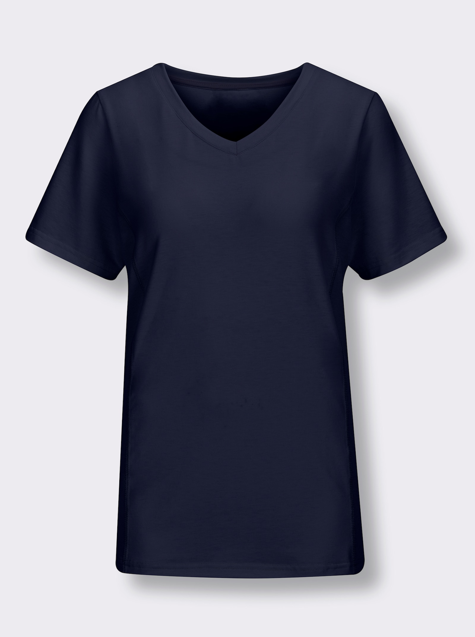 Catamaran Sports Funktionsshirt mit gerippten Einsätzen - marine